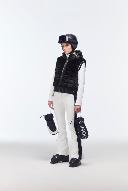 Gilet en fausse fourrure Yumi Noir