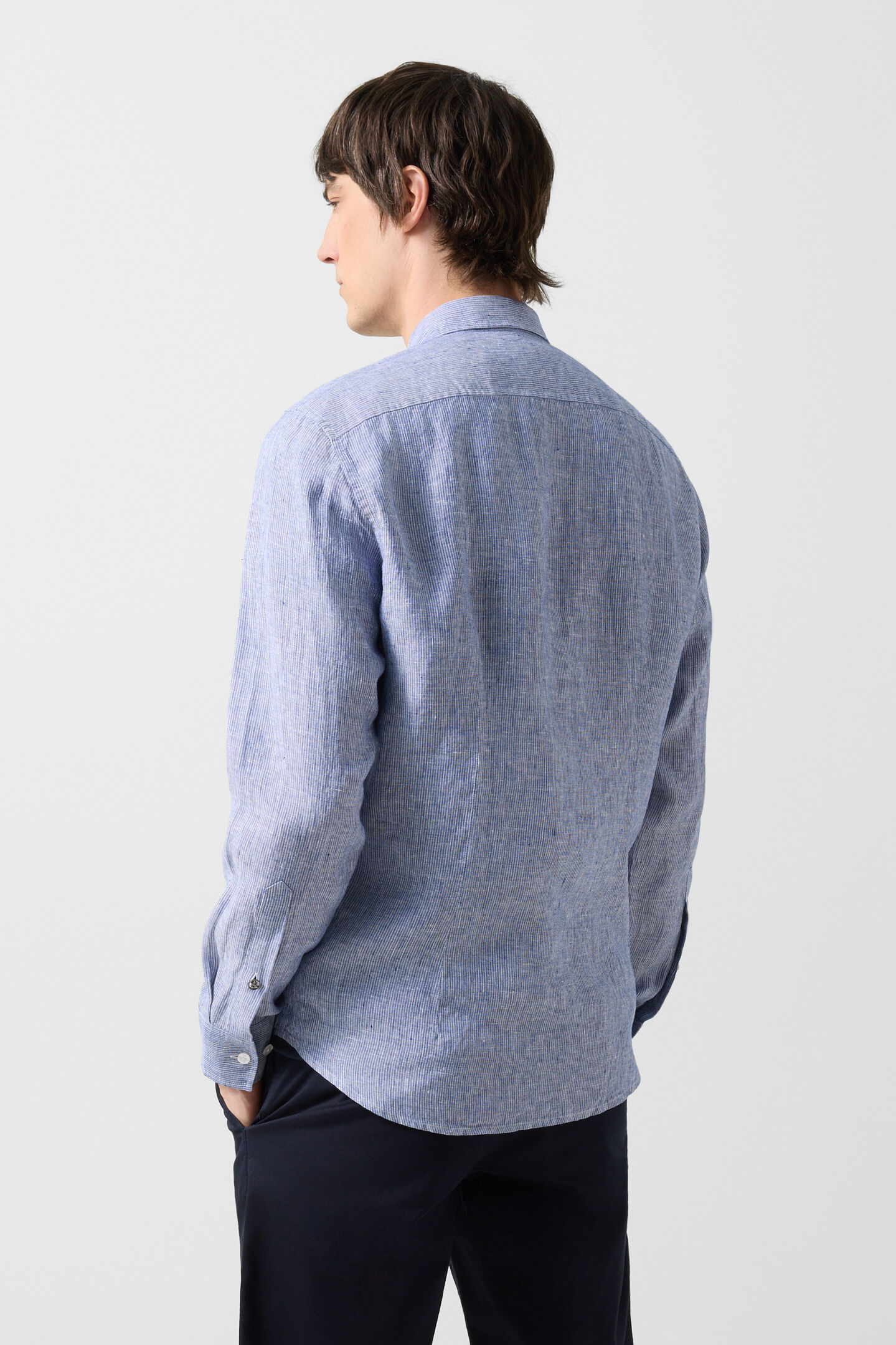 Timi linen shirt Navy blue/white