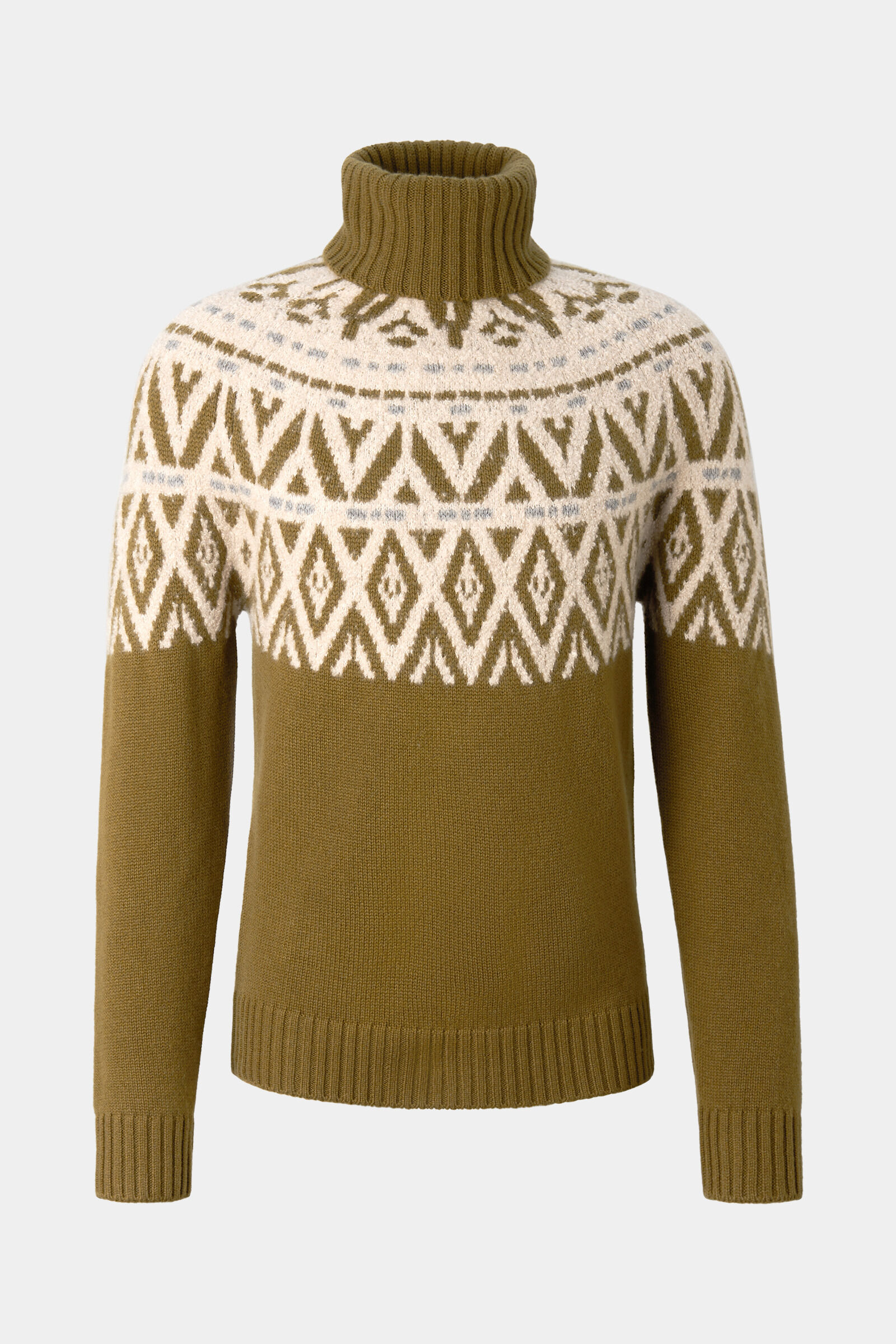 Roxter cashmere jumper Olive/White