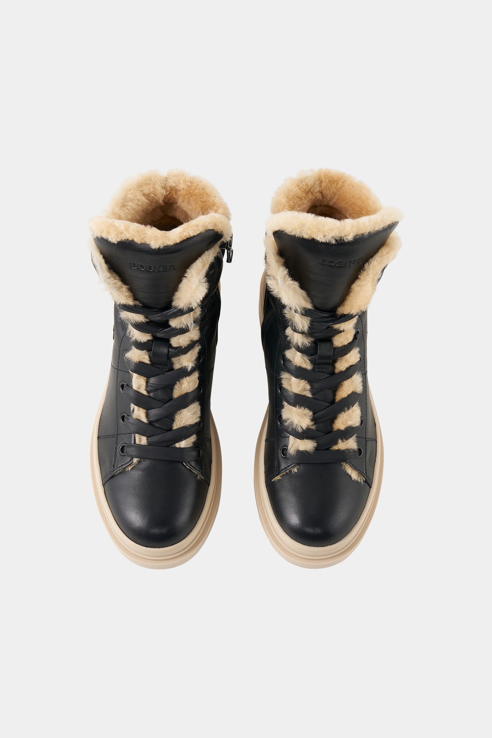 Mid boots St.Moritz with spikes Black/beige