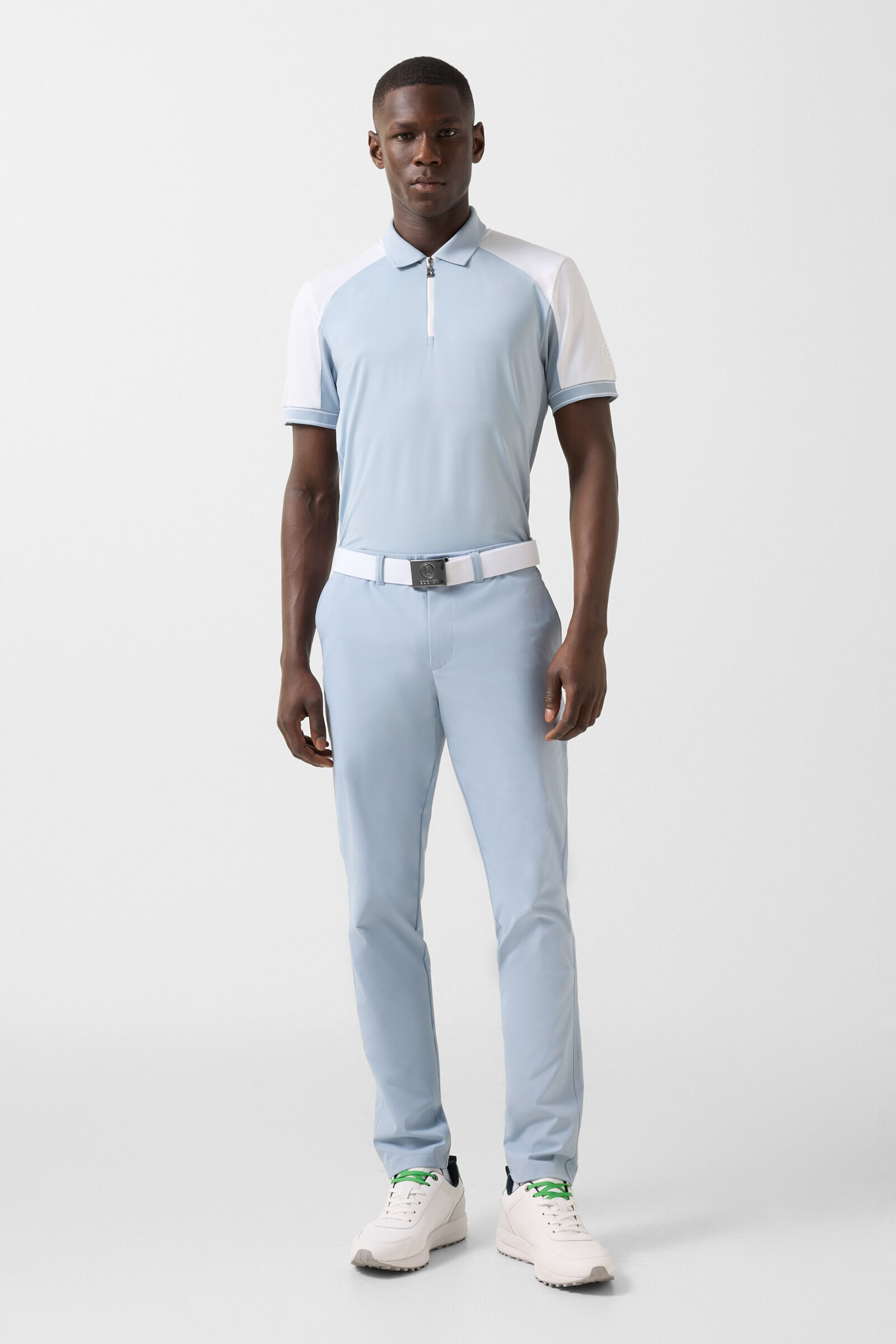 Fabius functional short-sleeved top Misty blue/white