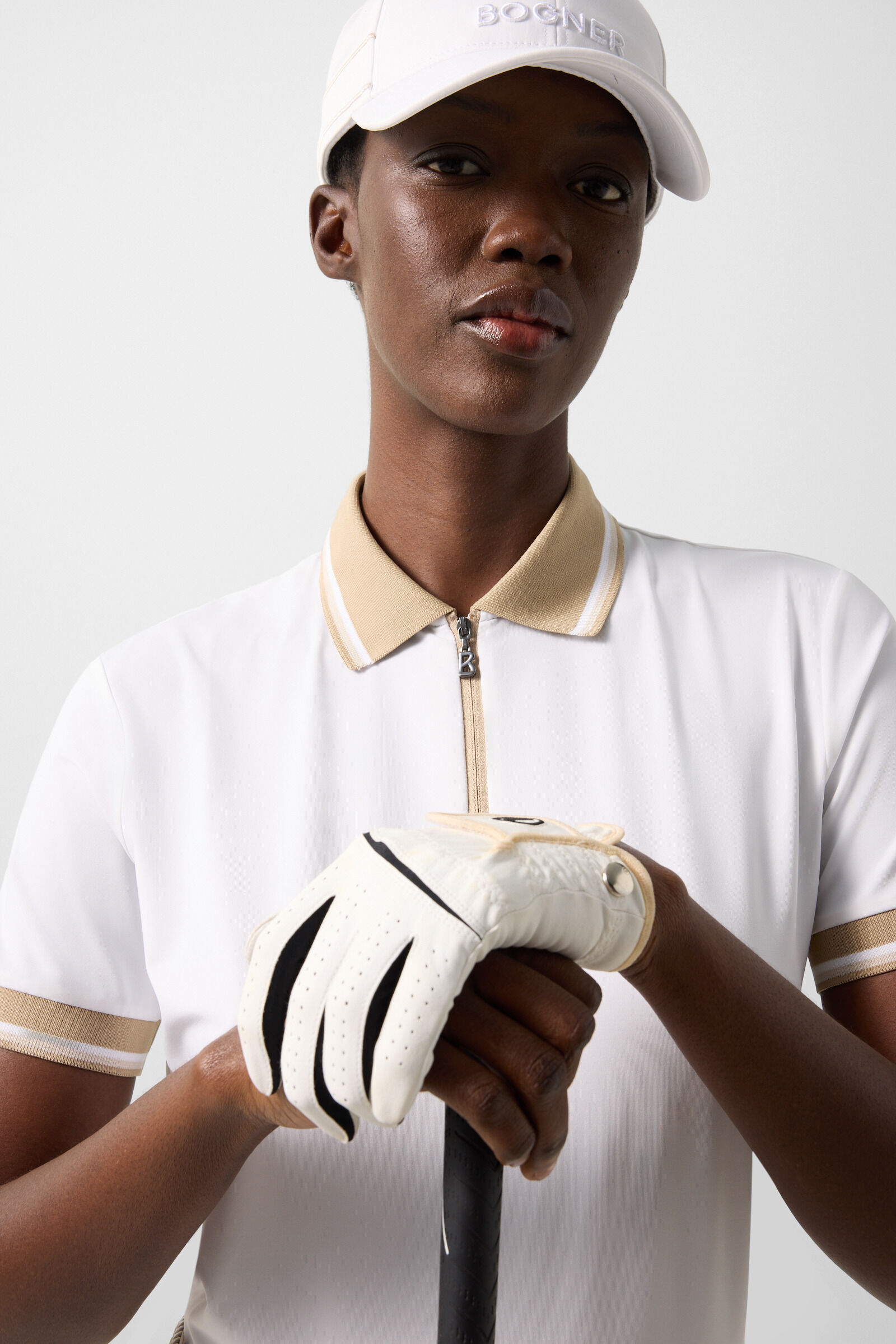 Laurina functioneel shirt Wit/Camel