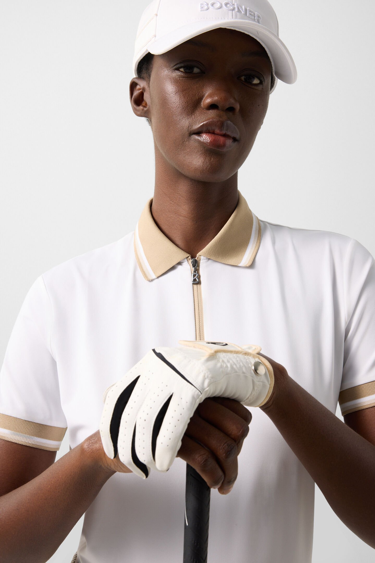 Laurina functioneel shirt Wit/Camel