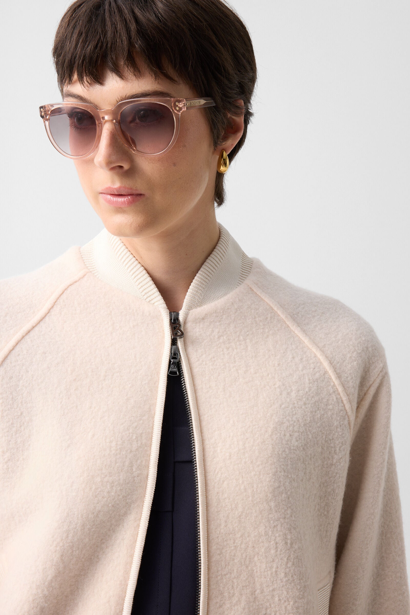 Editha woollen blouson Cream
