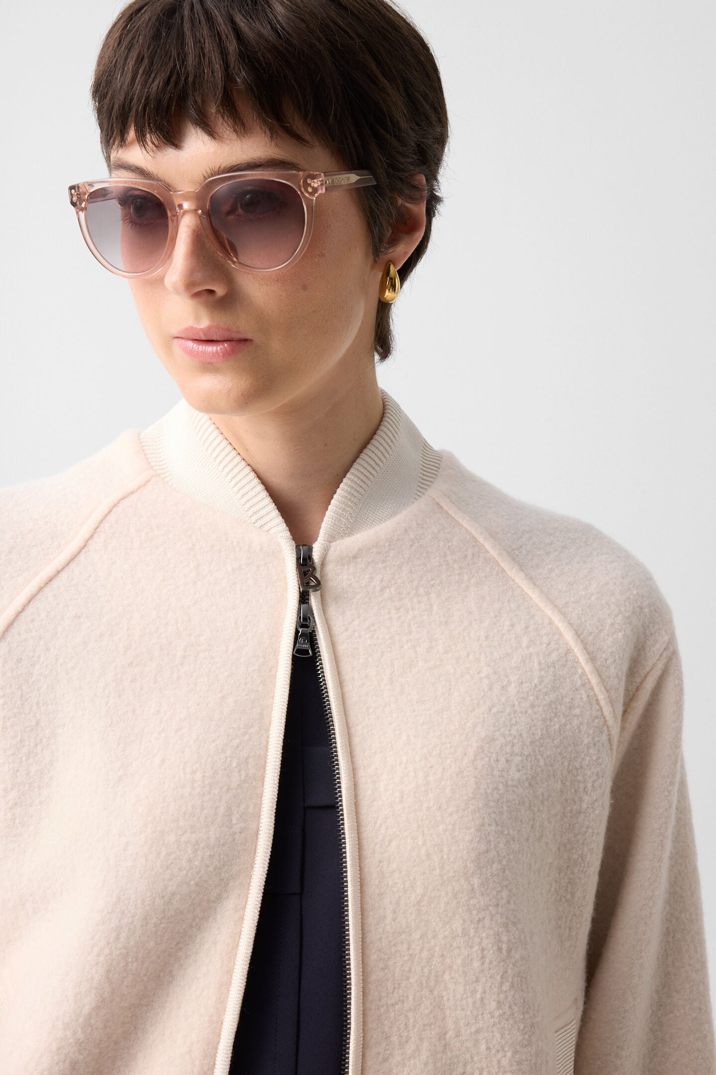 Editha woollen blouson Cream