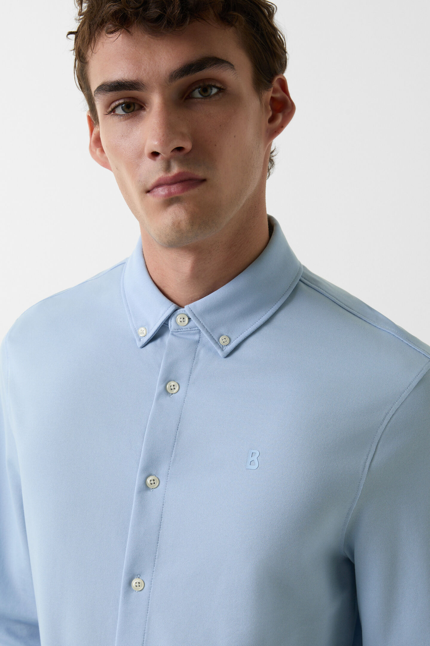 Piqué shirt Franz Light blue