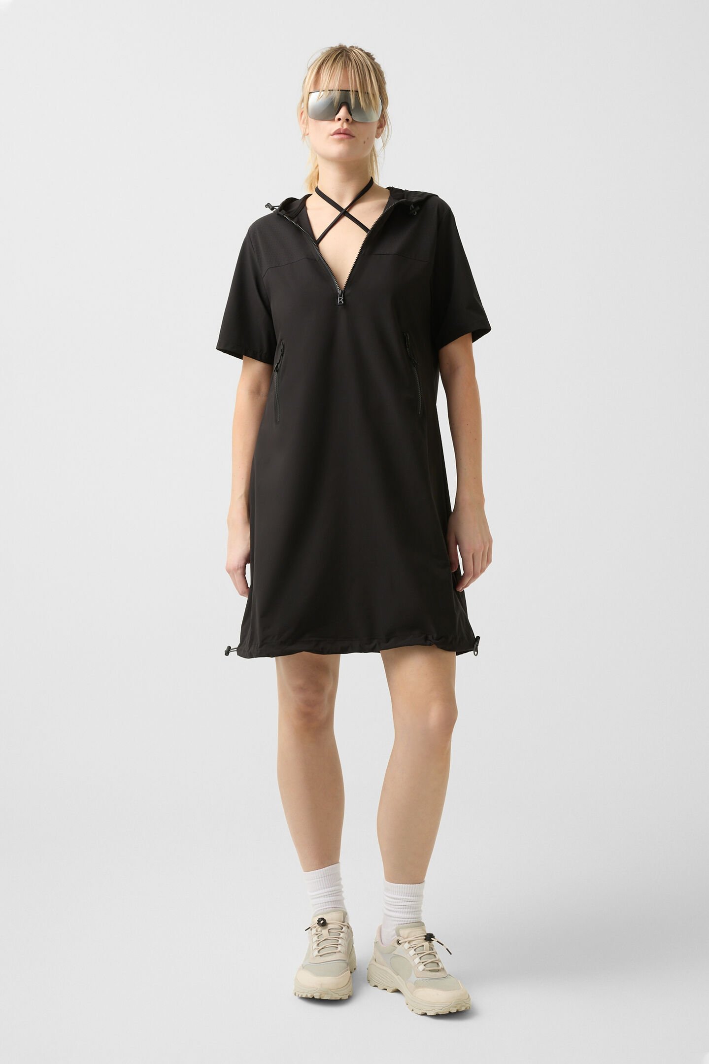 Valerie hoodie dress Black