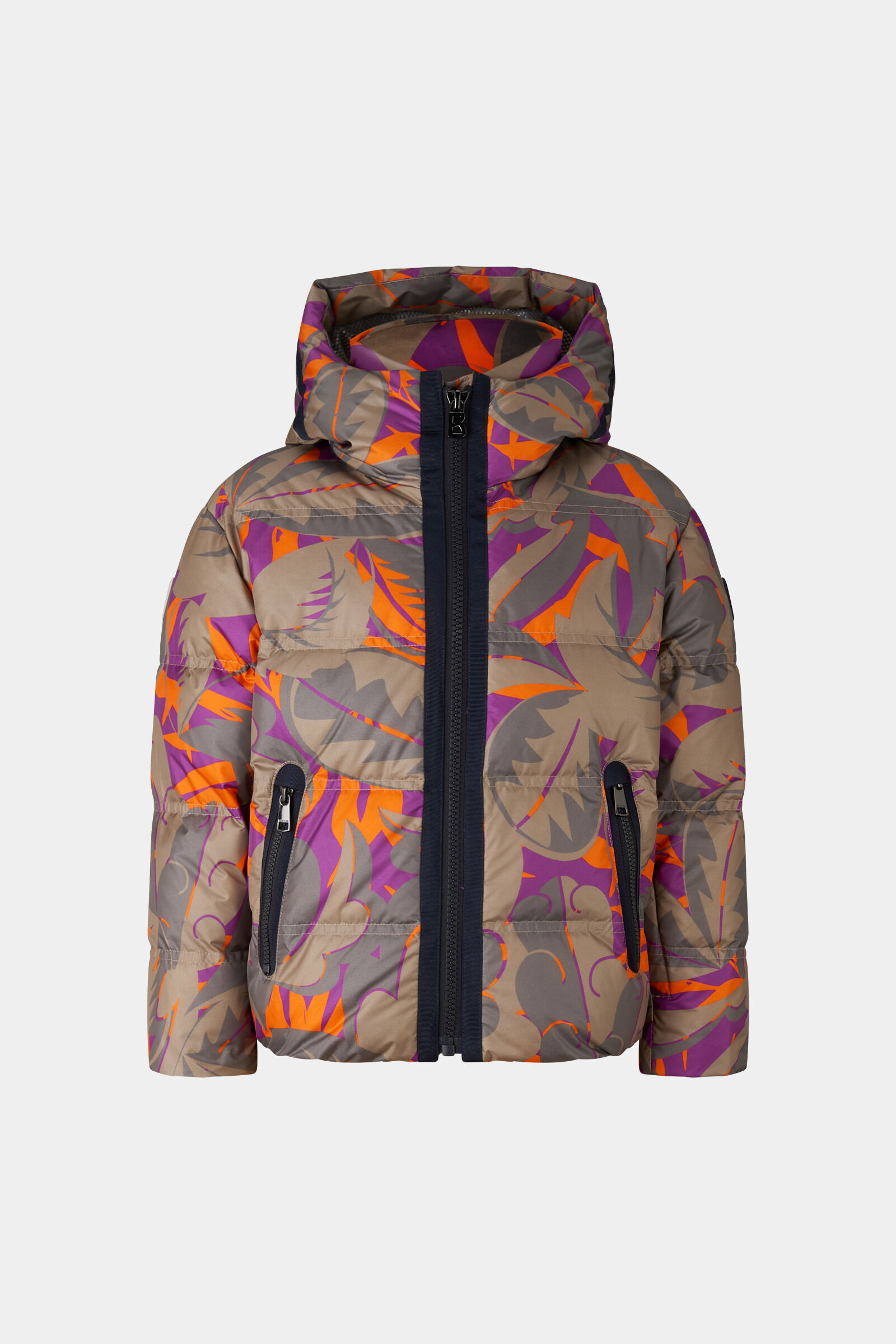 Kids down ski jacket Krissi Khaki/purple/orange