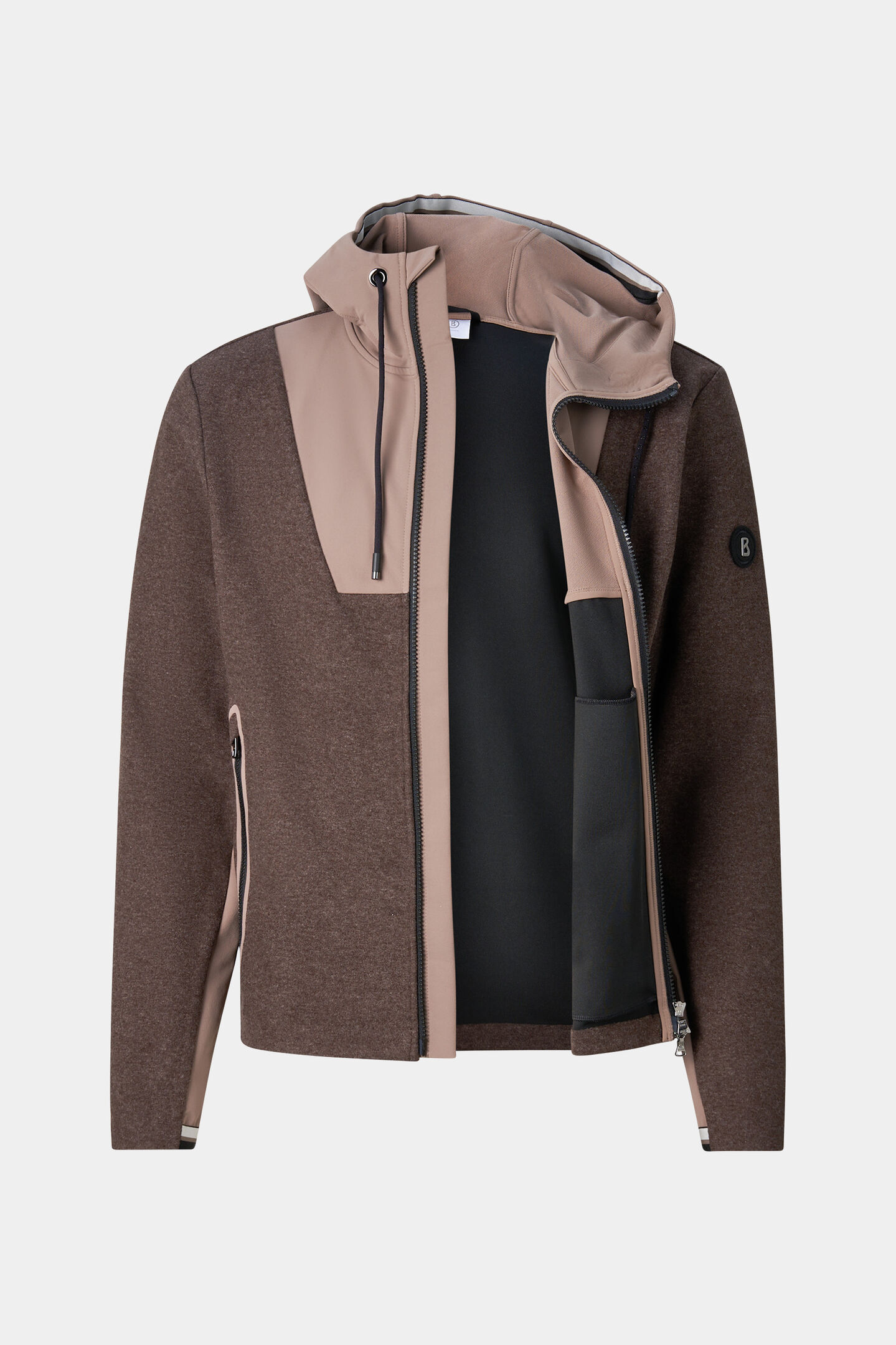 Midlayer-Hybrid-Jacke Jannis Dunkelbraun/Taupe