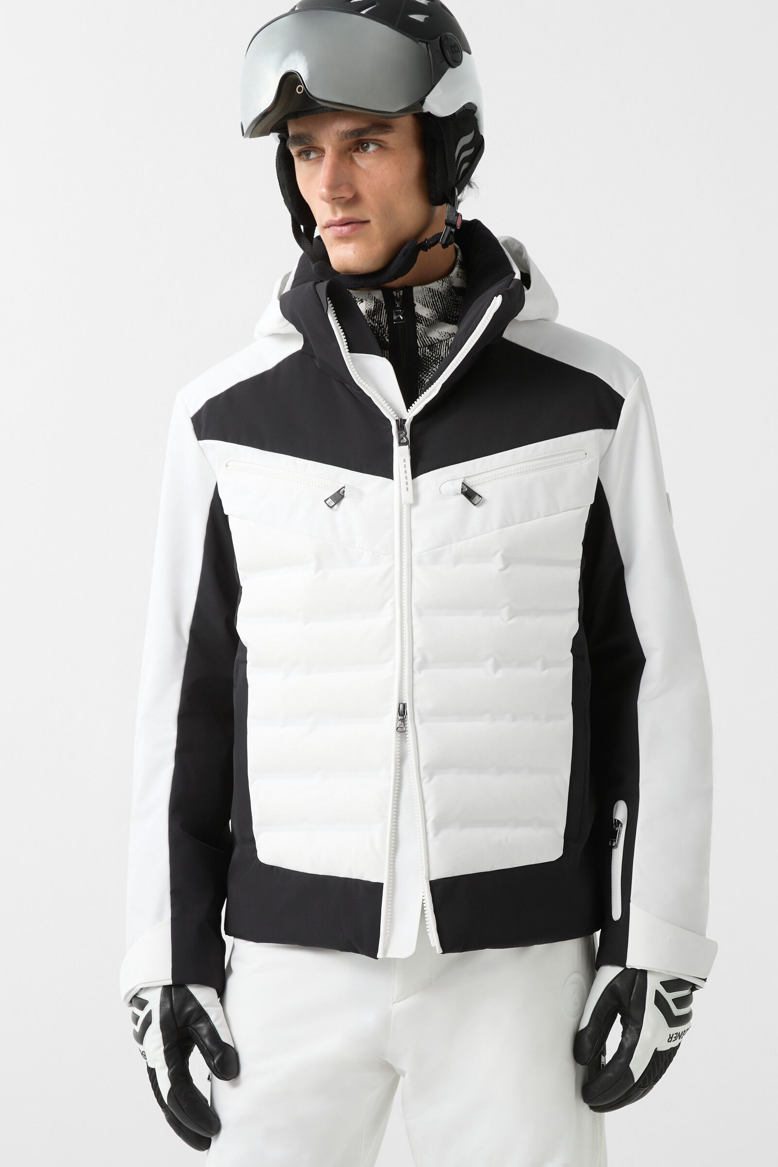Feliks down ski jacket White/black