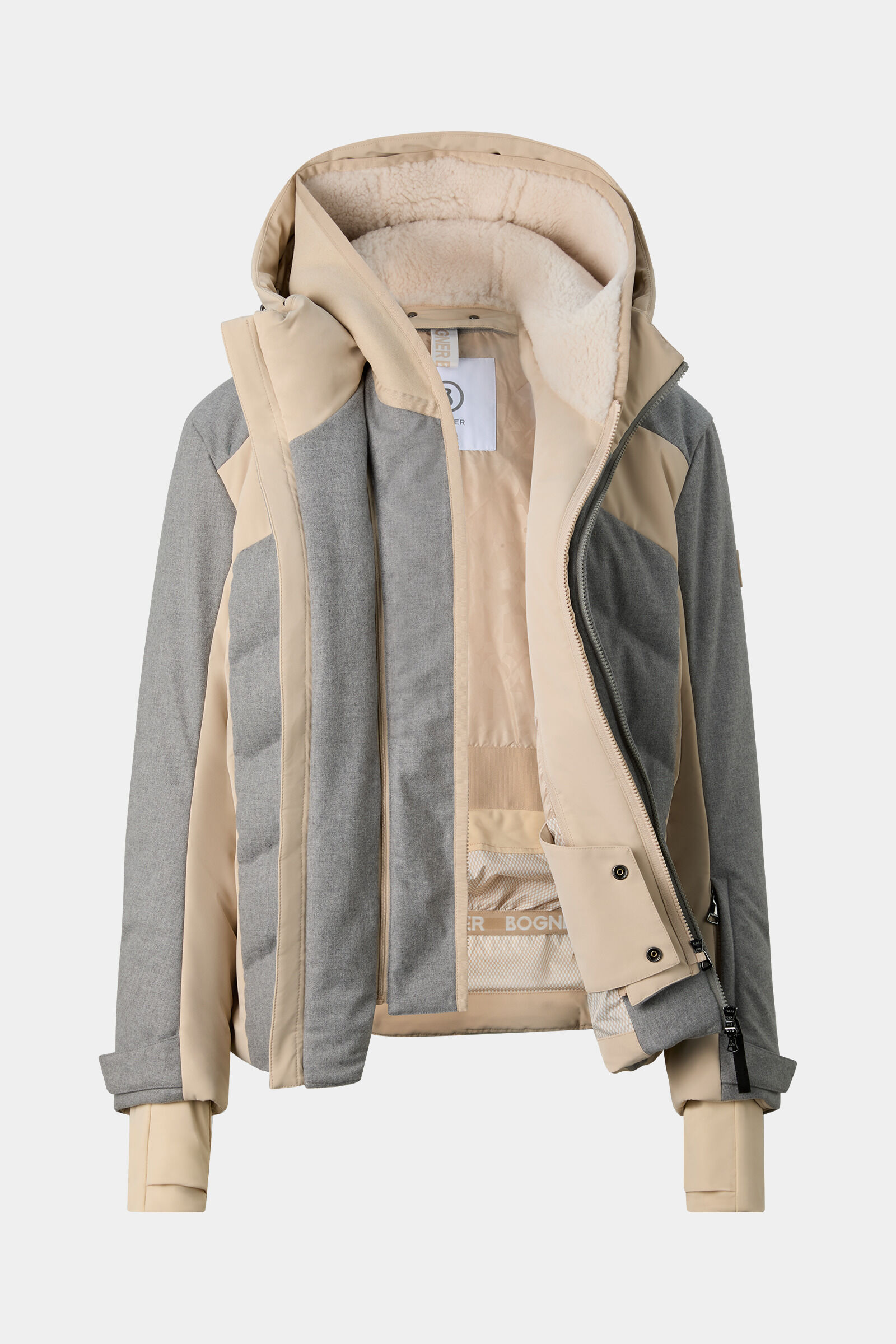 Flann flannel ski jacket Light grey/beige