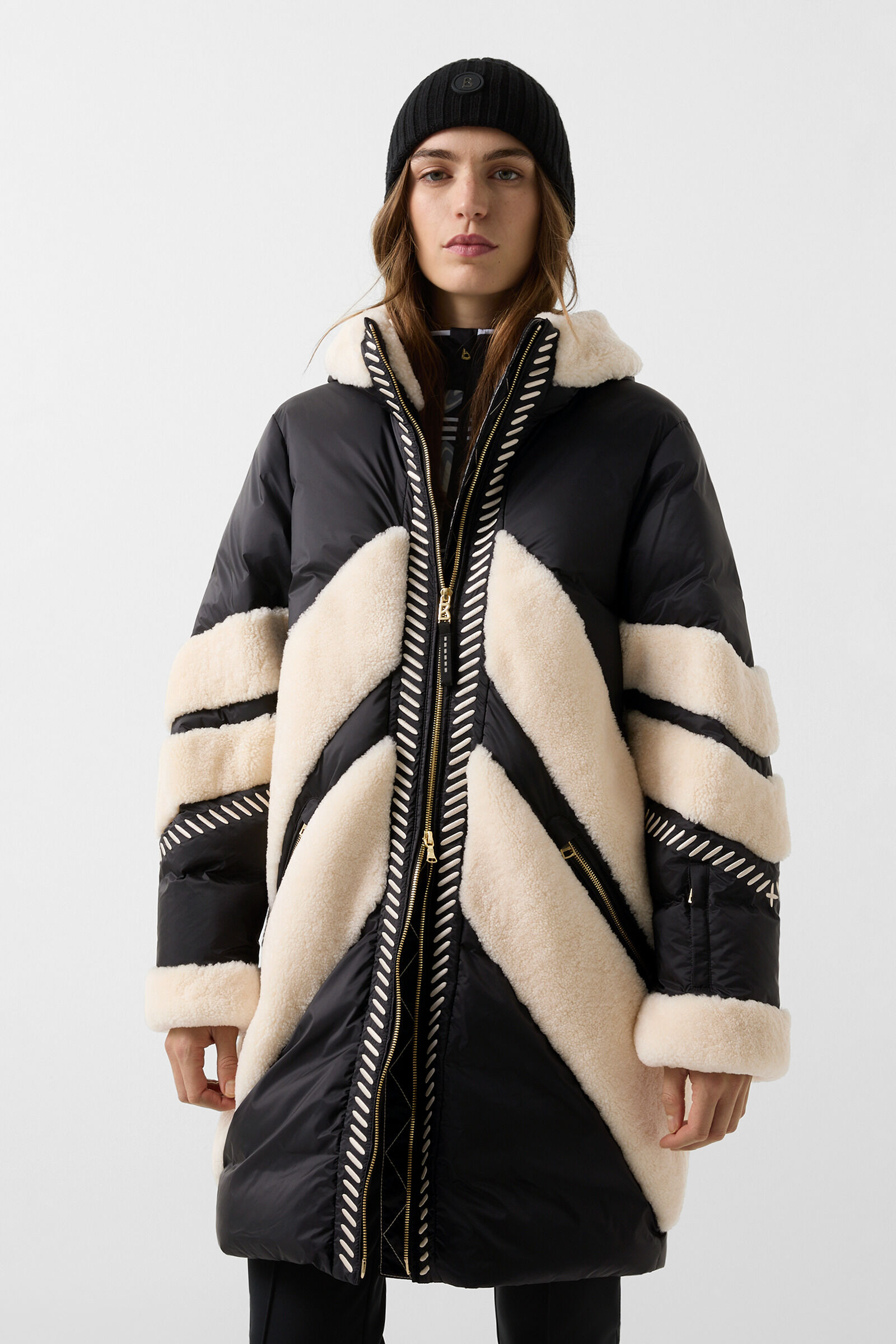 Amila down parka Black/cream