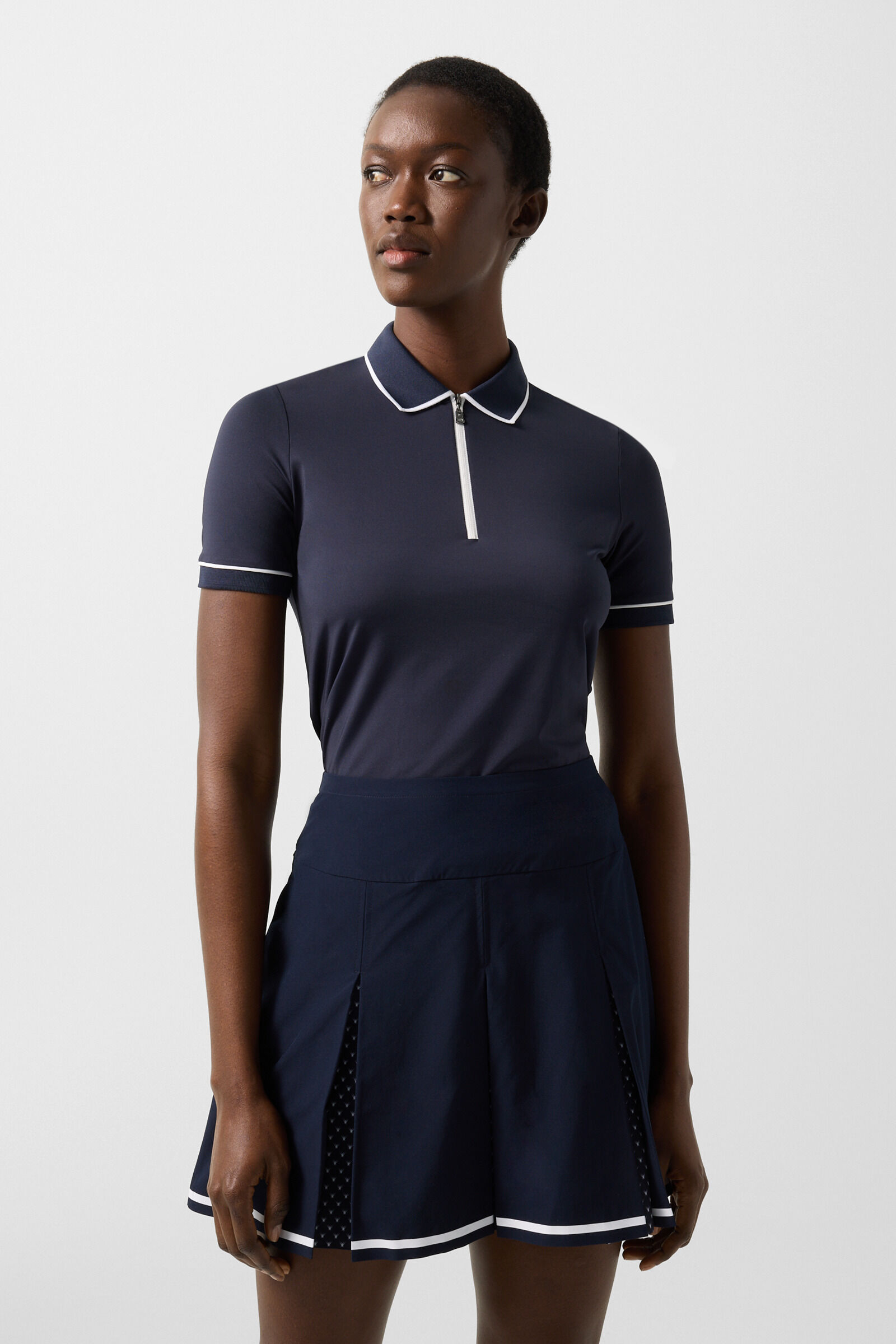 Caren functional short-sleeved top Navy blue