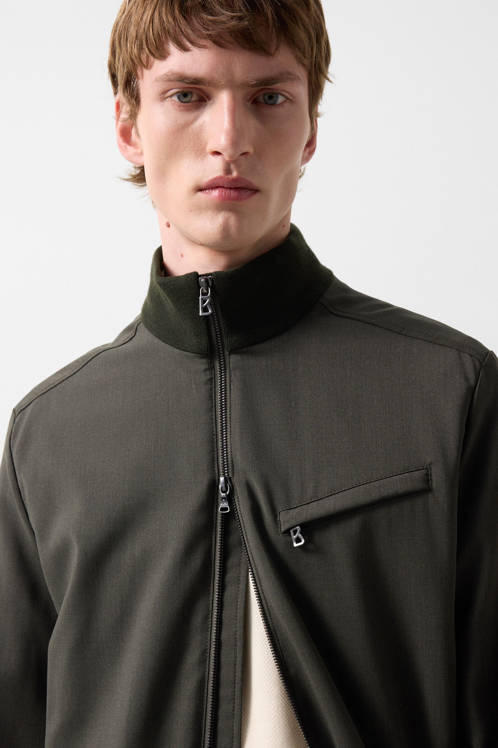 Schurwoll-Jacke Milan Oliv-Gr&uuml;n