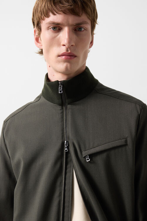 Schurwoll-Jacke Milan Oliv-Gr&uuml;n
