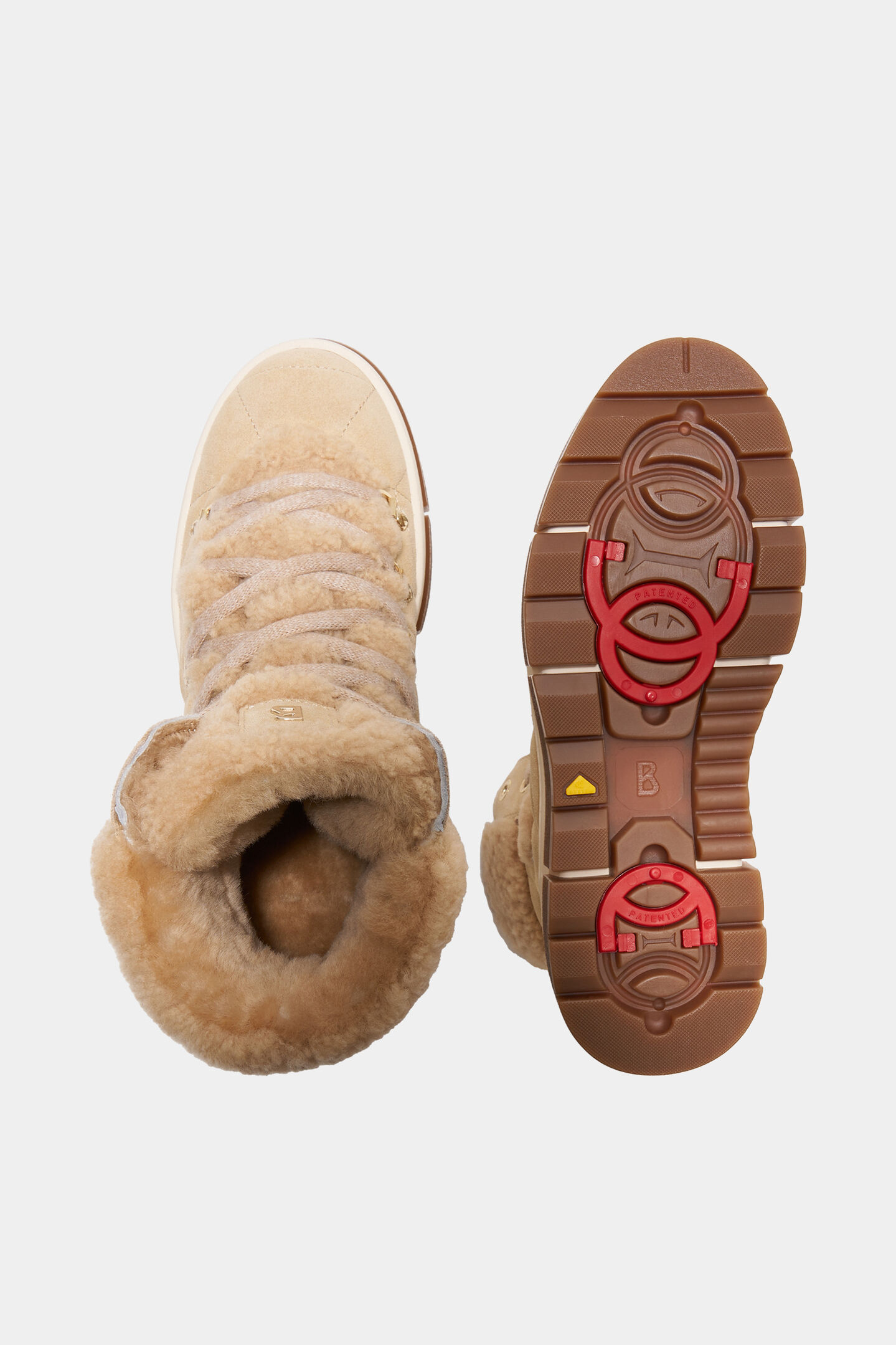 Lace-up boots from Vaduz with studs Camel