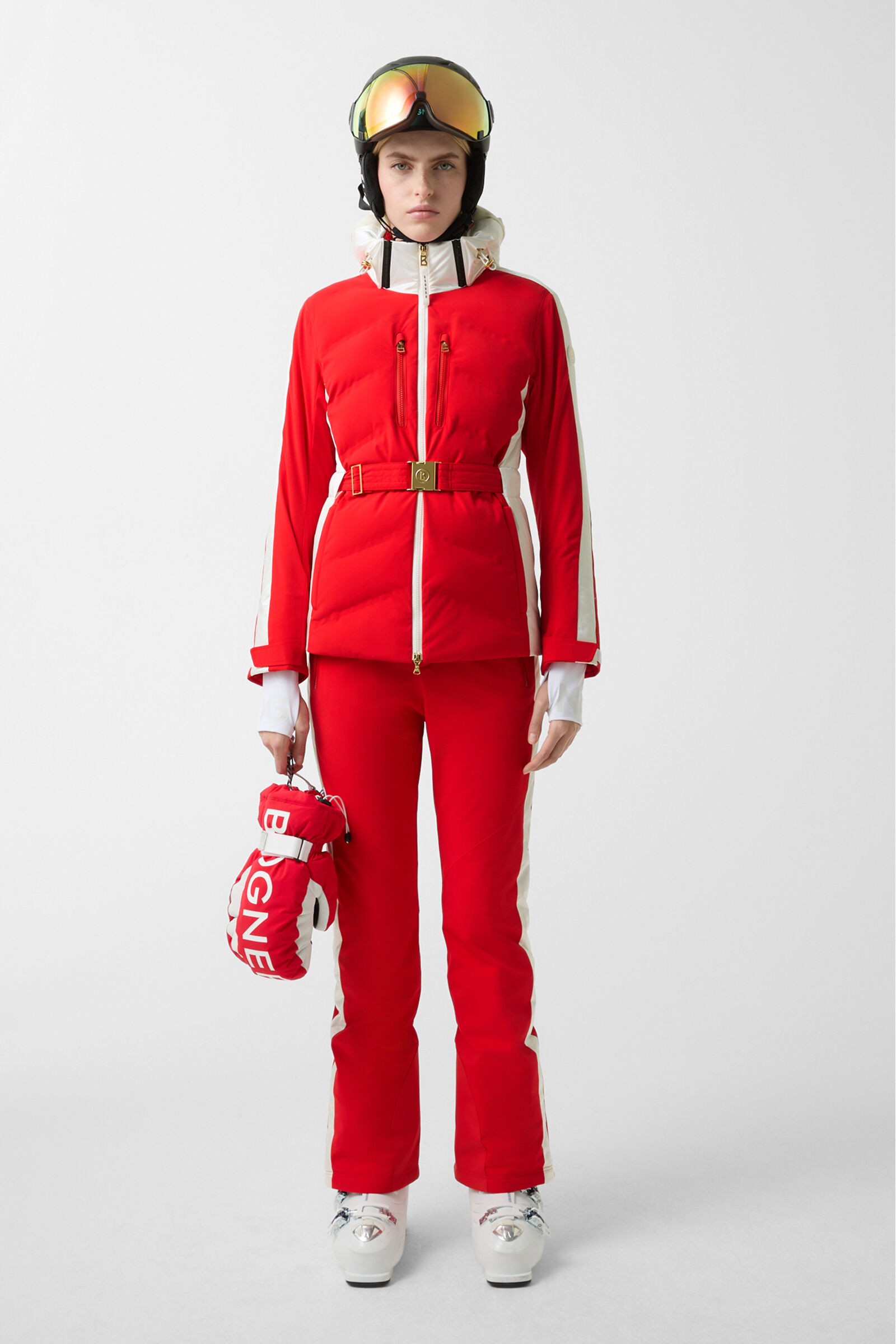 Ski-Steppjacke Kira Rot/Wei&szlig;