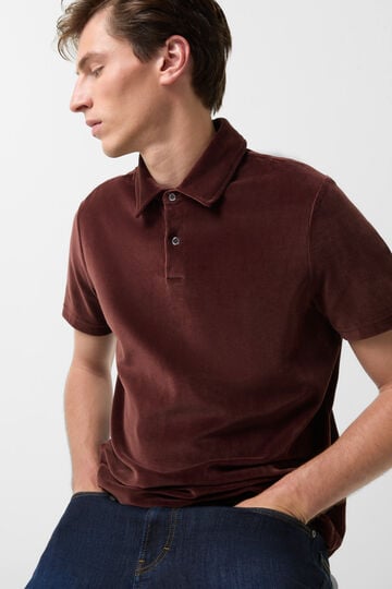 Velour polo shirt Vincenzo Wine red Velour polo shirt Vincenzo Wine red