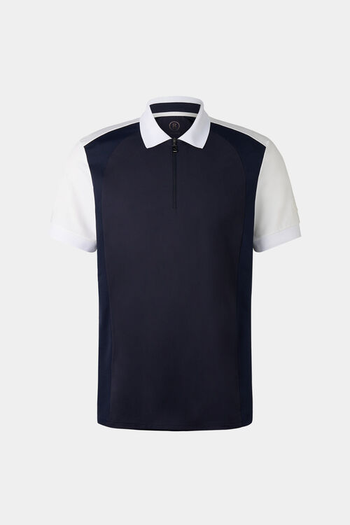 Funktions-Polo-Shirt Kjell Navy-Blau/Weiß
