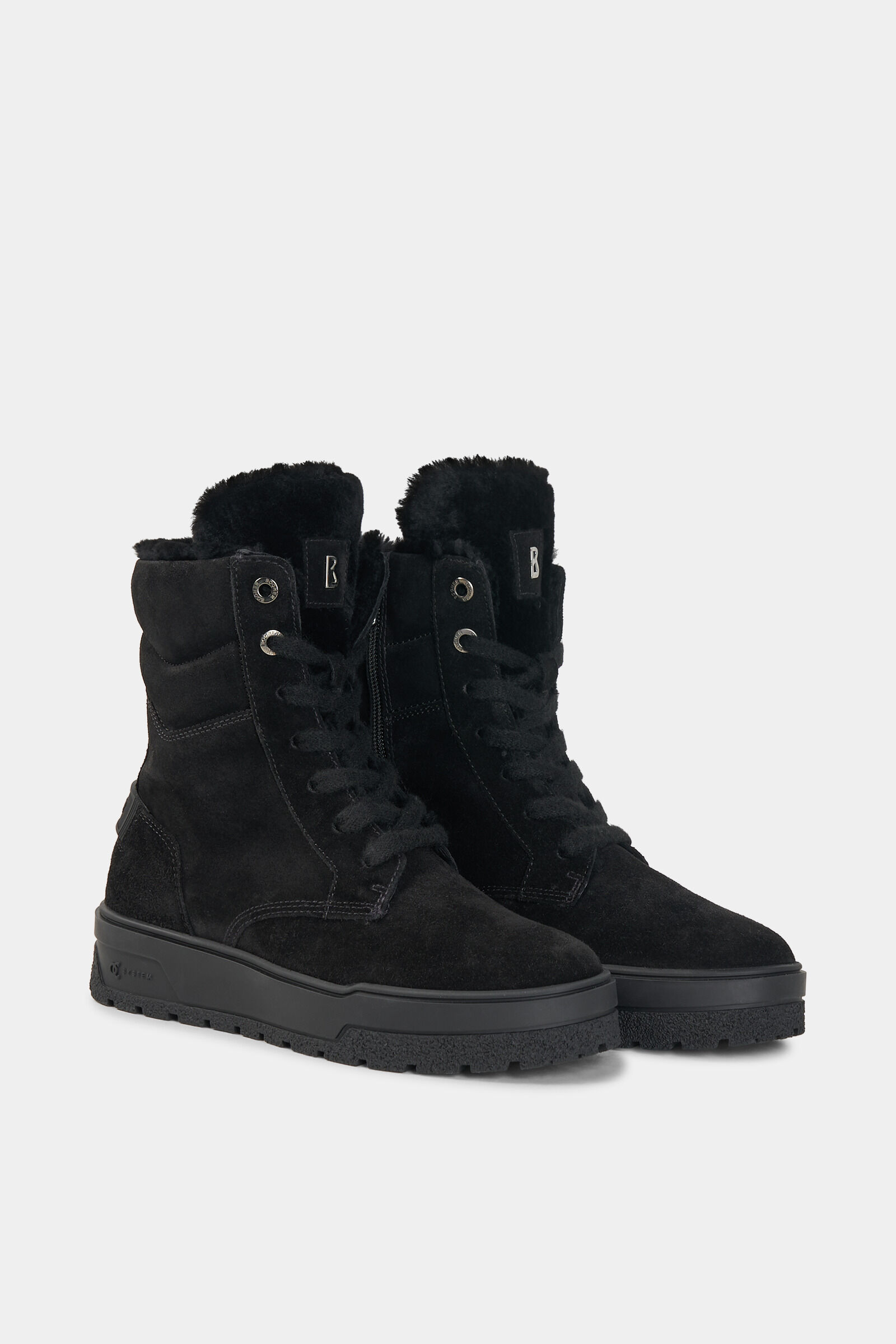Calgary lace-up boots with spikes Black
