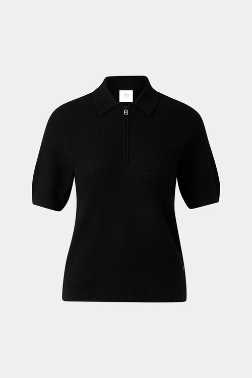 Strick-Polo-Shirt Shari Schwarz