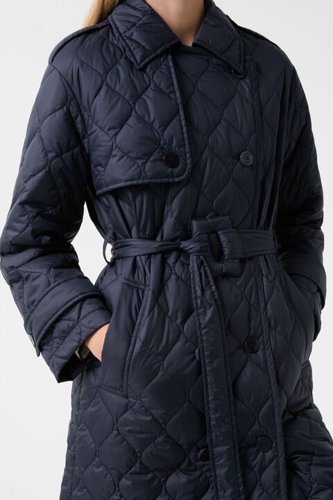 Quilted trench coat Ivory Navy blue Quilted trench coat Ivory Navy blue