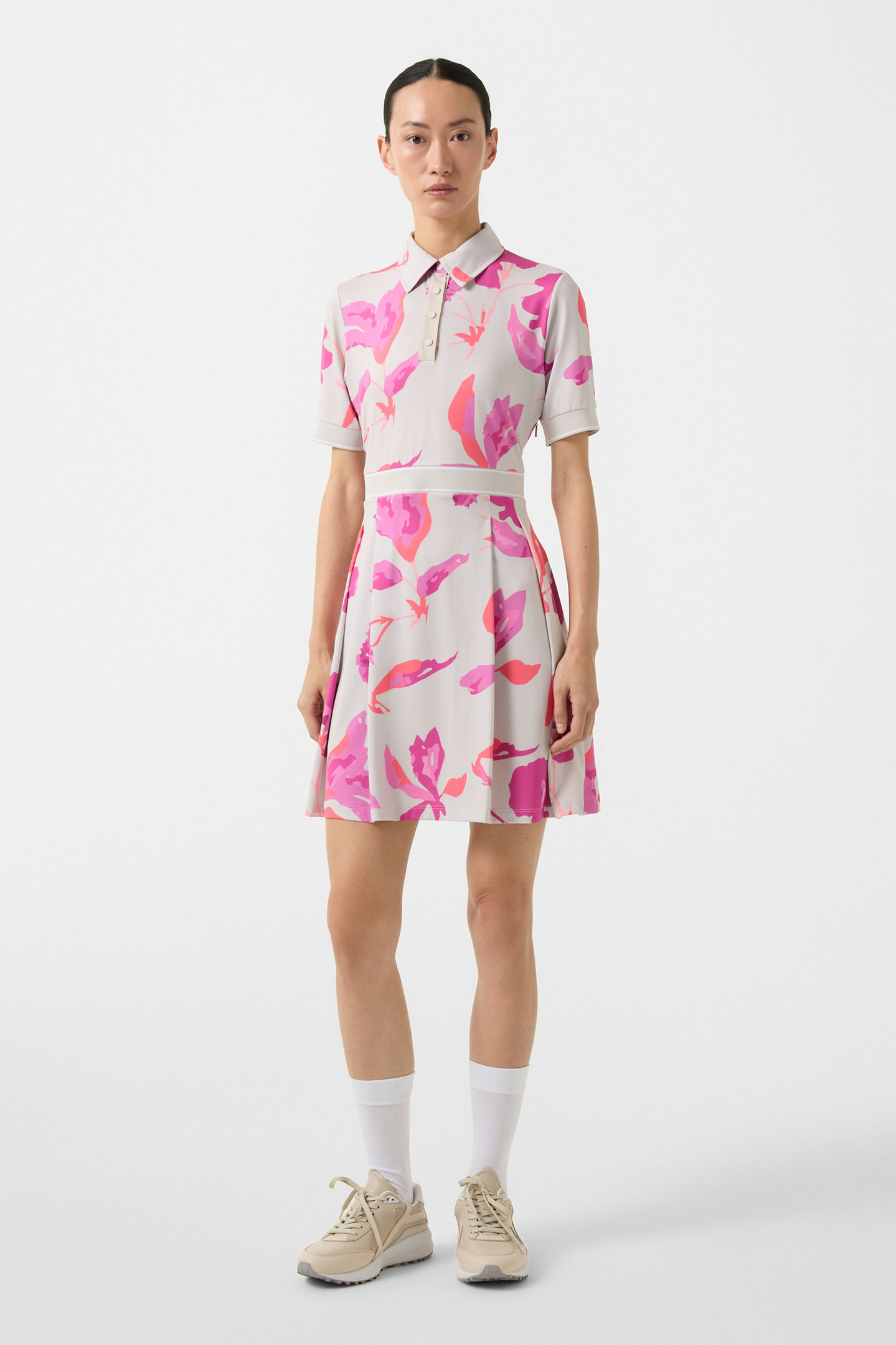 Funktions-Polo-Kleid Linny Beige/Pink