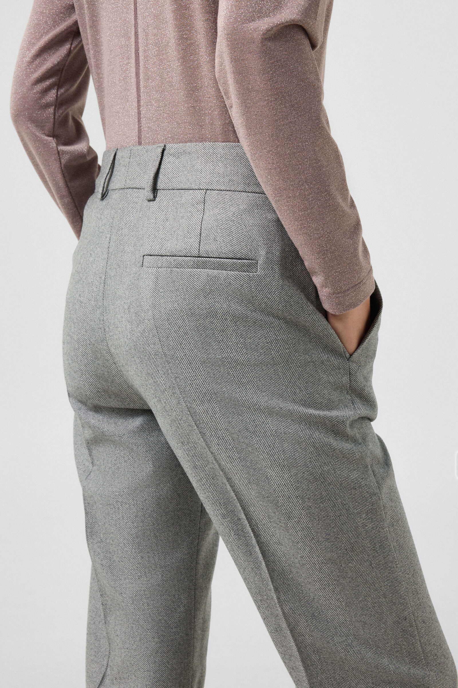 Schurwoll-Hose Jody Grau