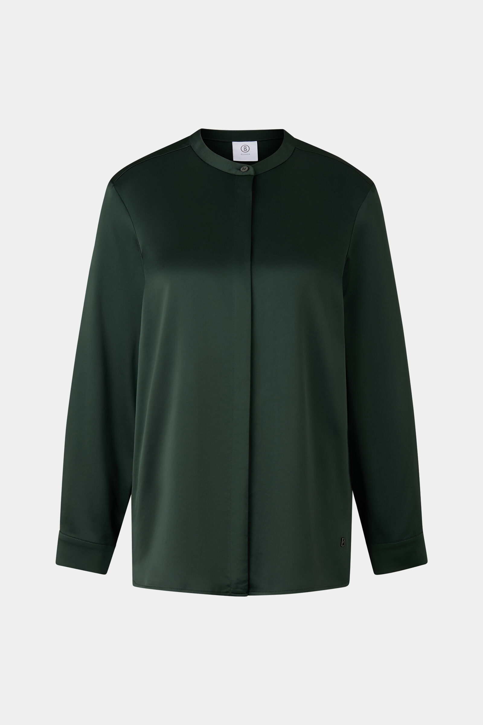 Gerrit satin blouse Dark green