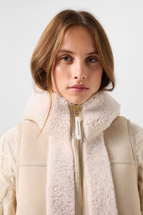 Lona lambskin waistcoat Camel/Cream