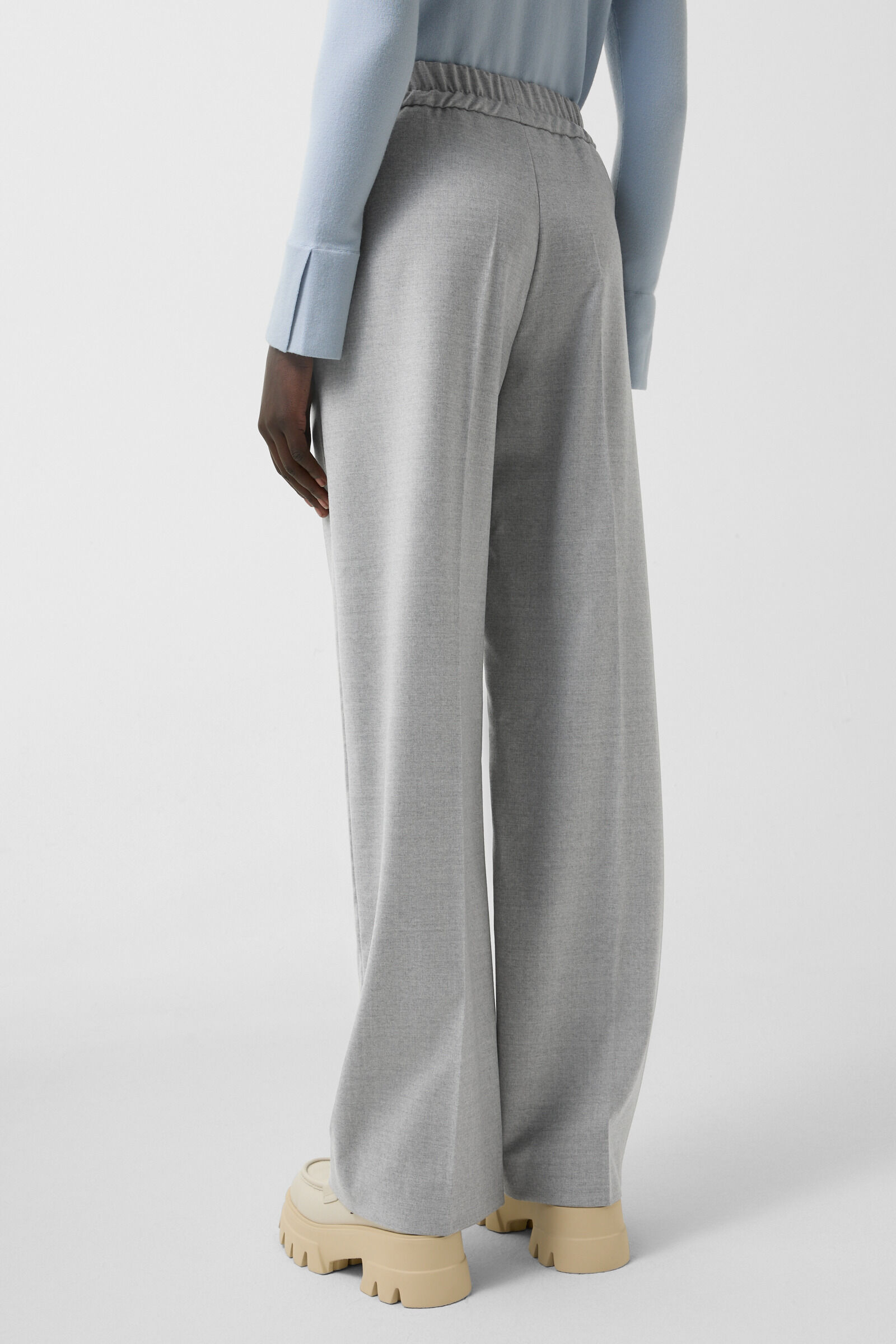 Flanell-Hose Ella Hellgrau