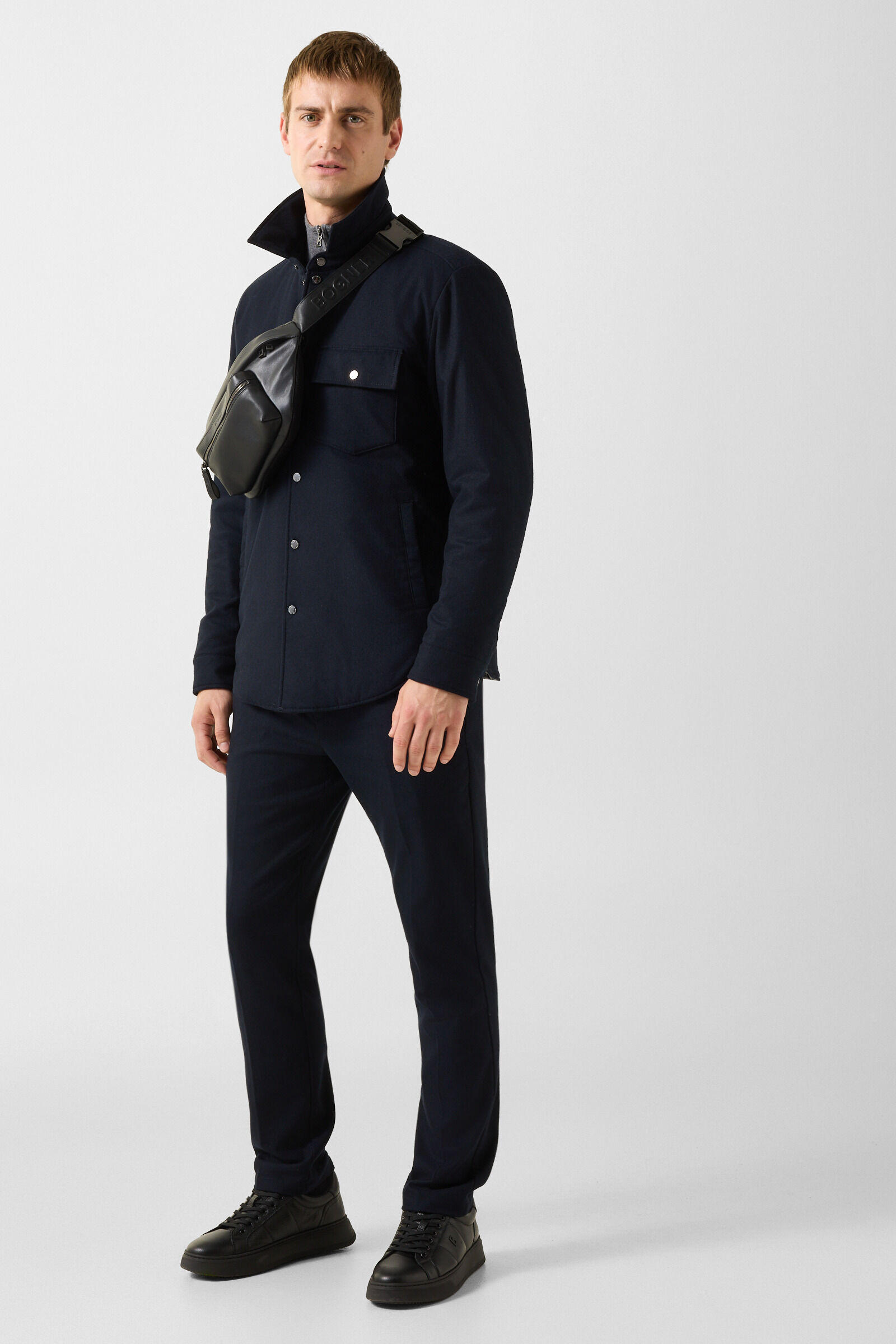 Olli wool mix shirt jacket Navy