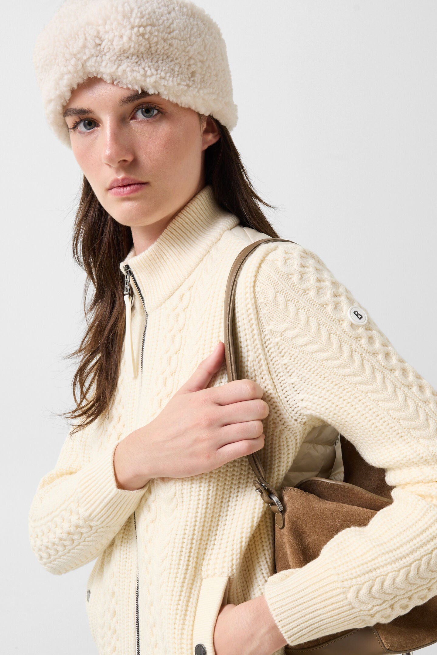 Zamila Knitted Quilted Jacket Off-White