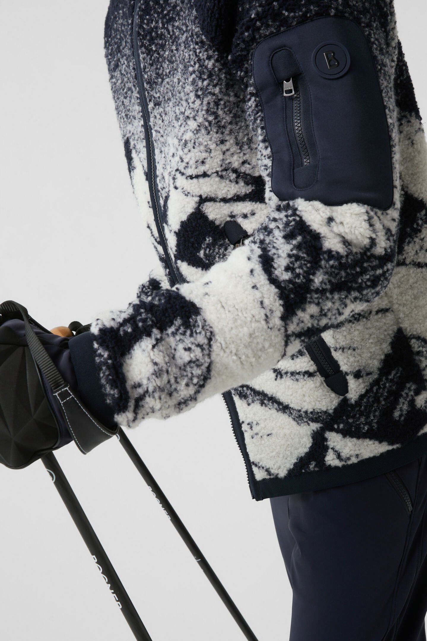 Gregor fleece jacket Navy blue/off-white