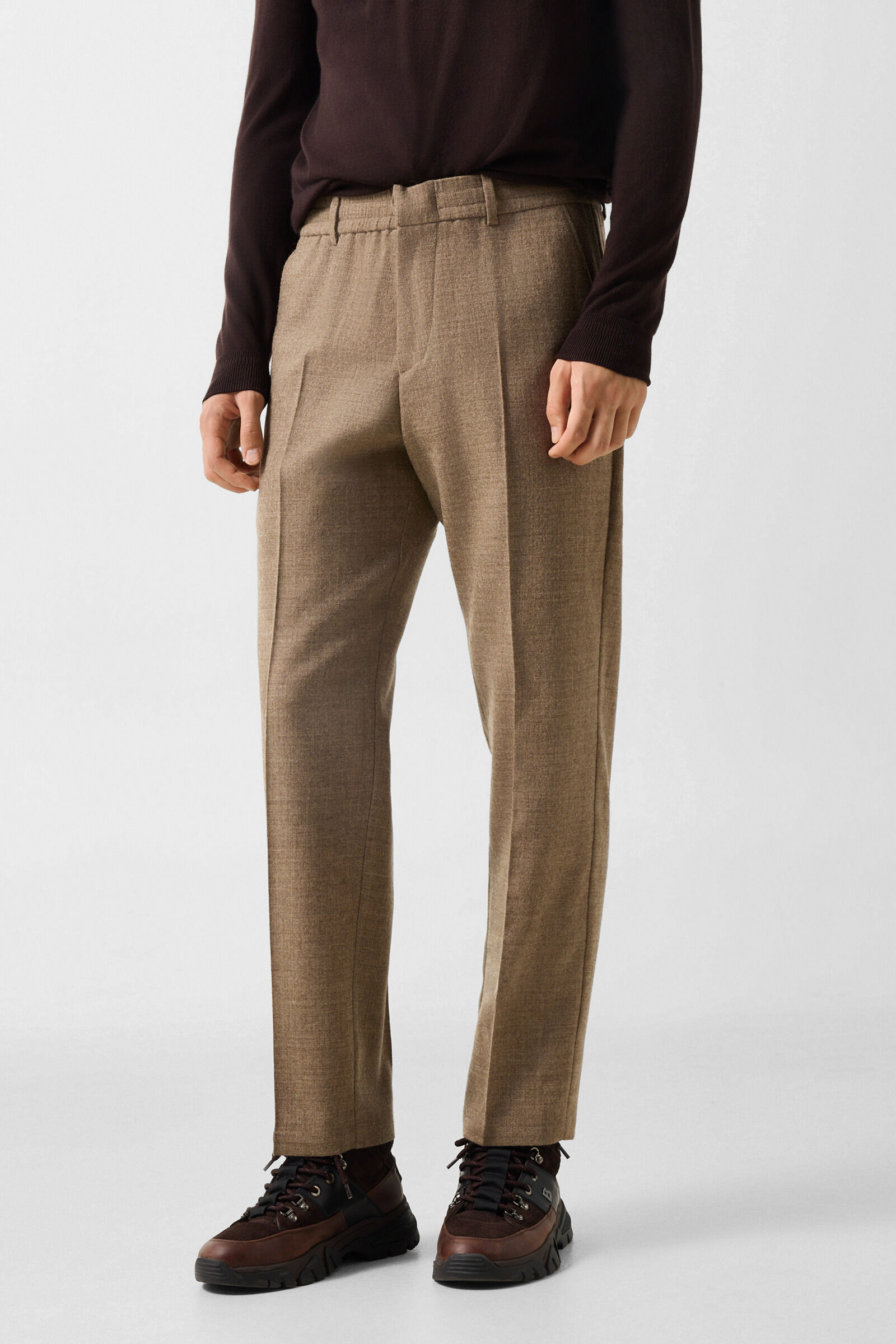 Marcus virgin wool blend trousers Khaki