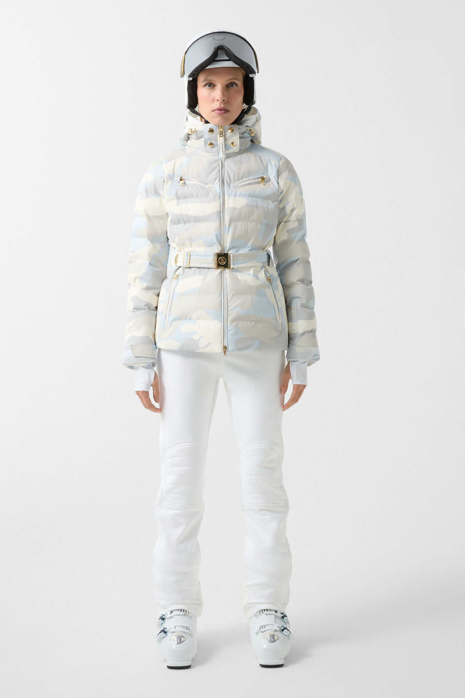 Ellya quilted jacket Light blue/cream