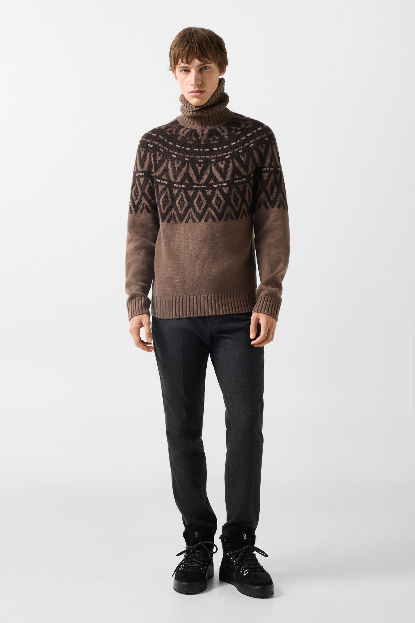 Roxter cashmere jumper and Norwegian-style jumper Brown/Black
