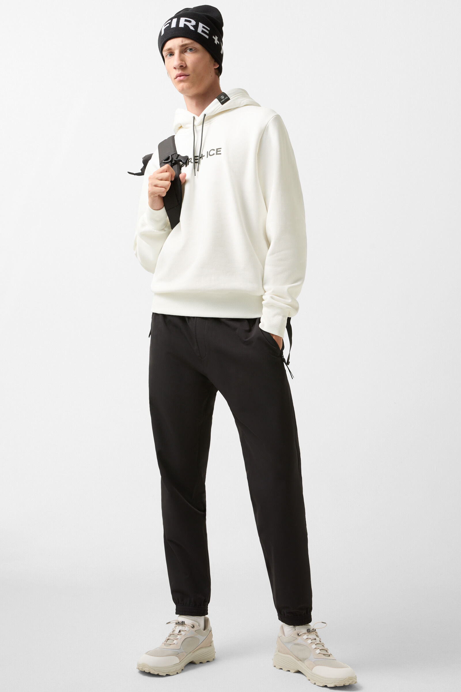 sweat &agrave; capuche Covell Blanc cass&eacute;