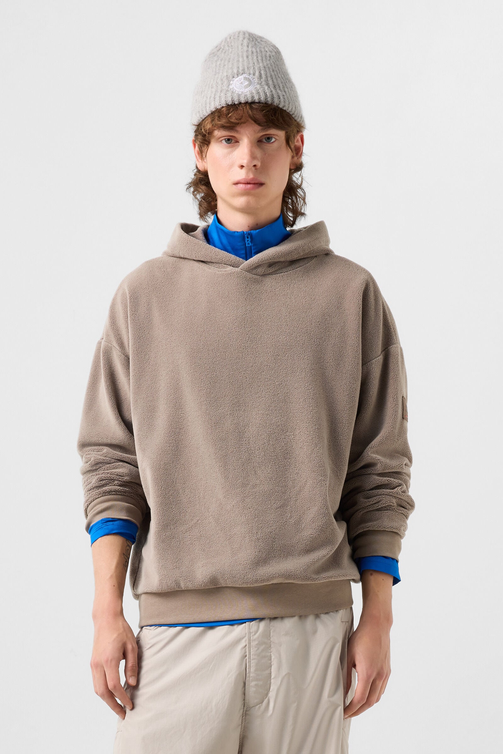 Fleece-Hoodie Ilario Taupe