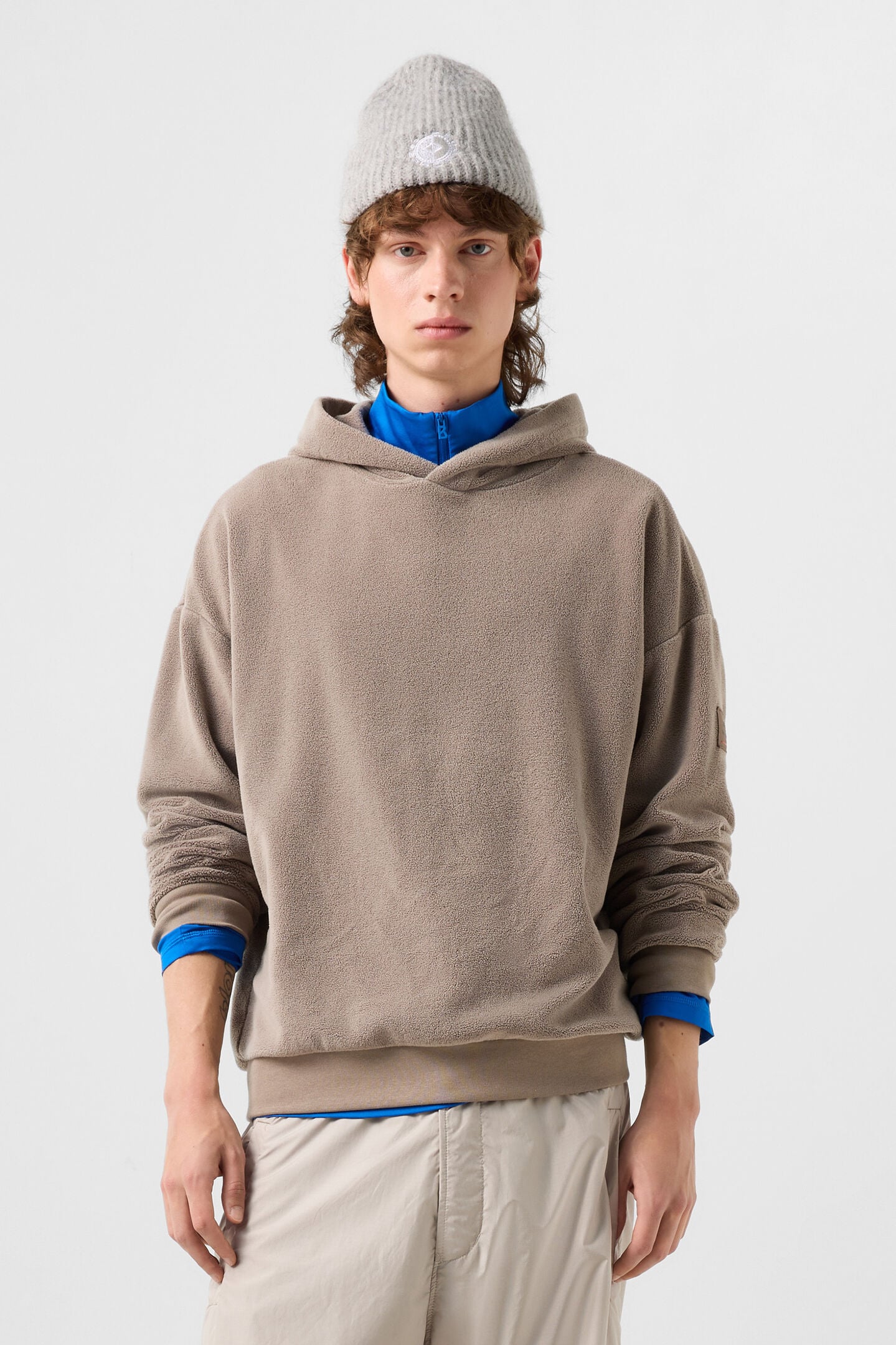 Fleece-Hoodie Ilario Taupe