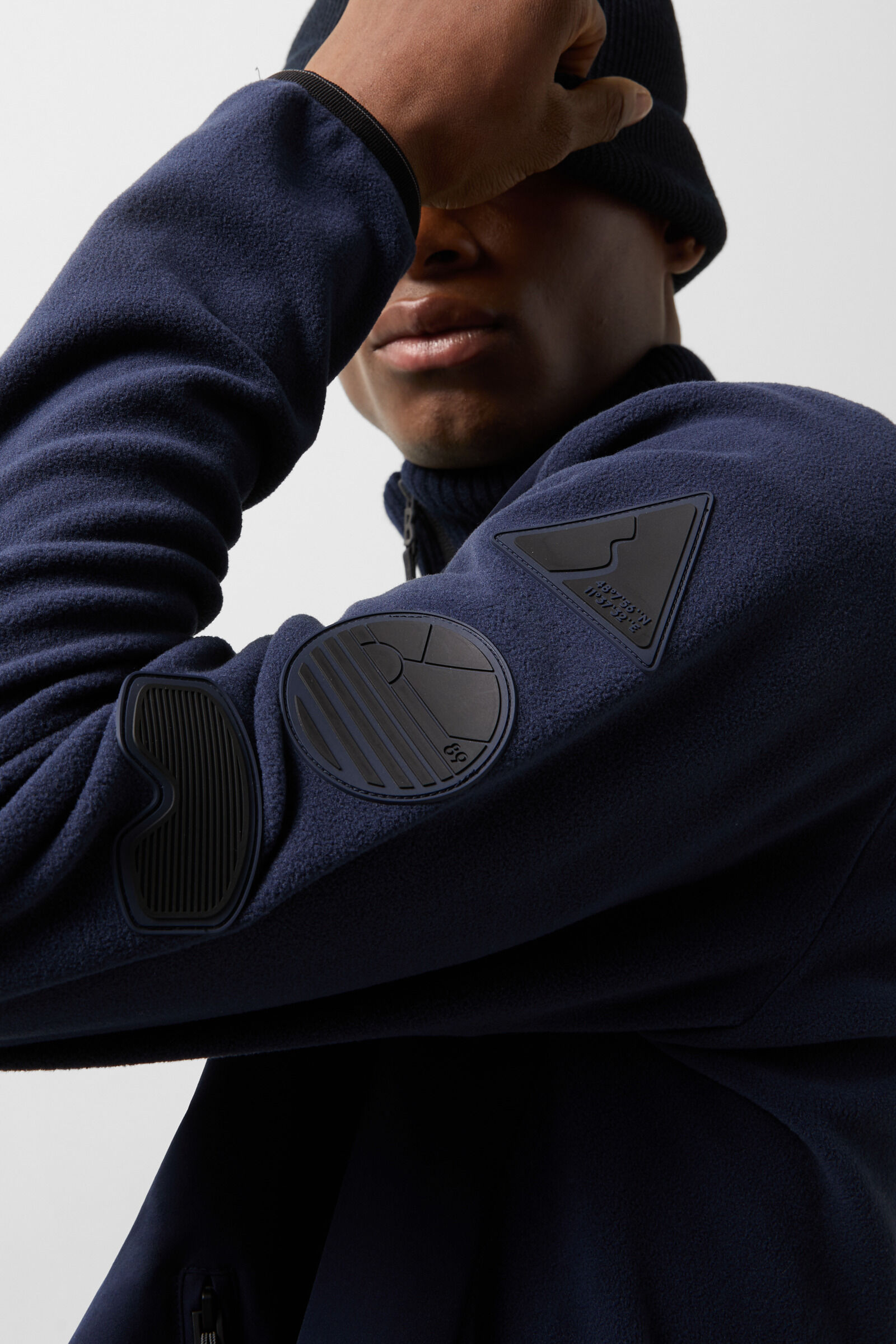 Gefion hybrid fleece jacket Dark blue