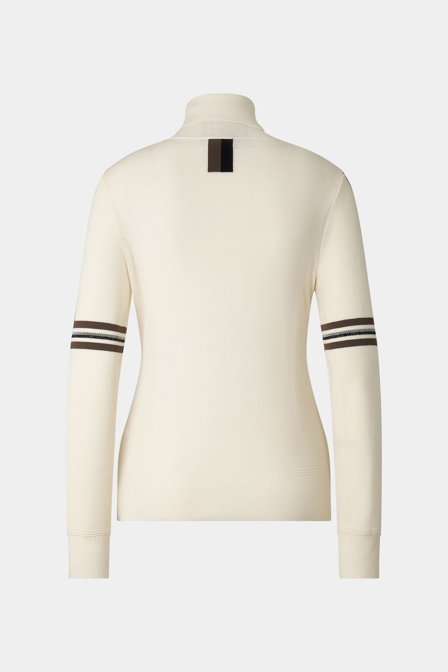 Schurwoll-Pullover Louise Off-White/Braun