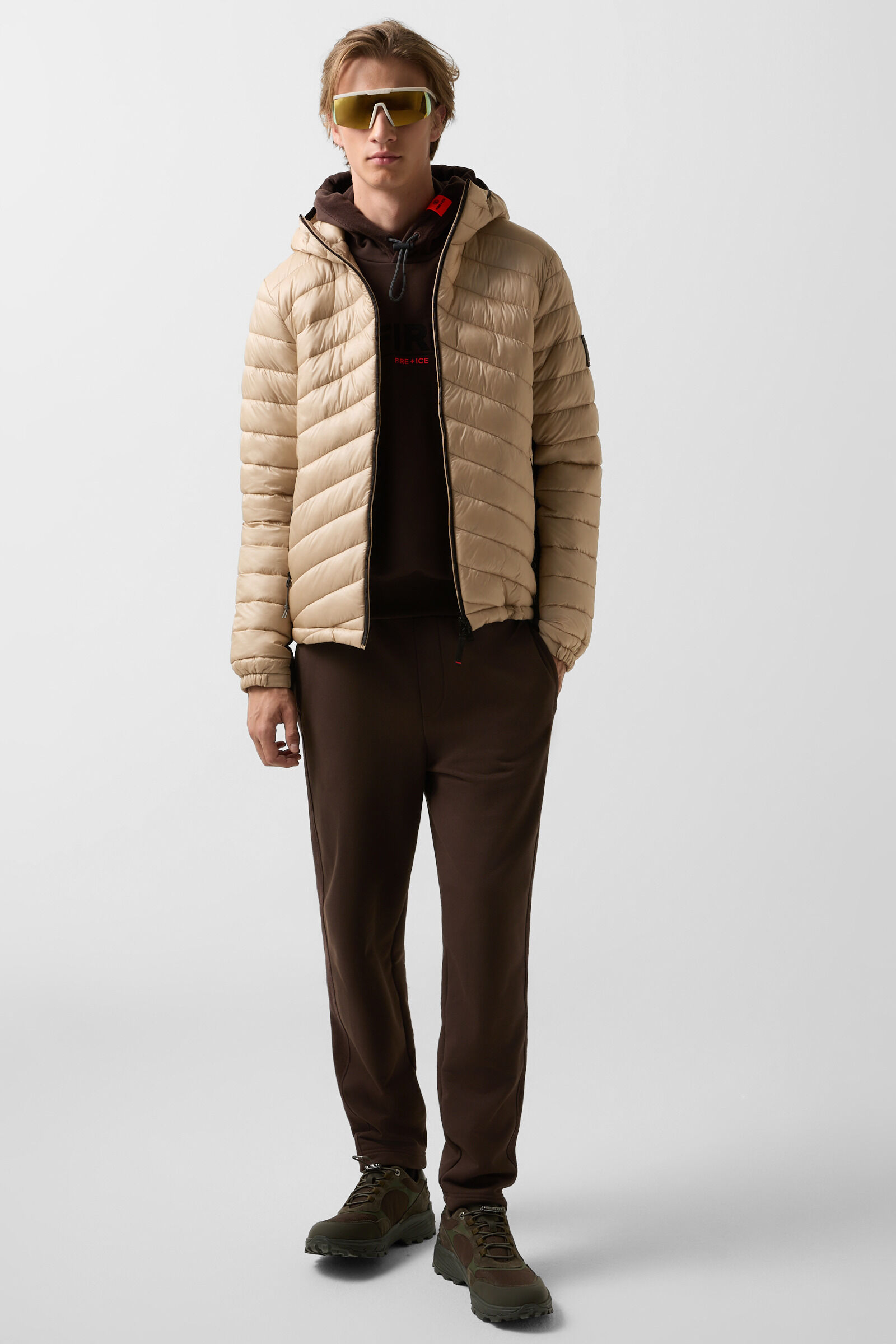 Elvis quilted jacket Beige/black