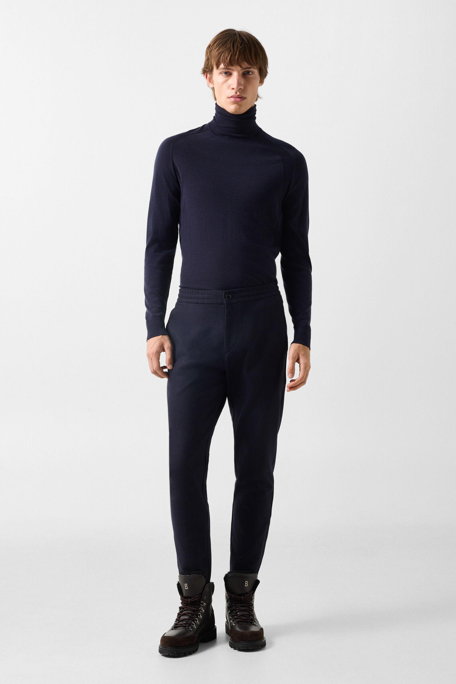 Boris Flannel Trousers Navy