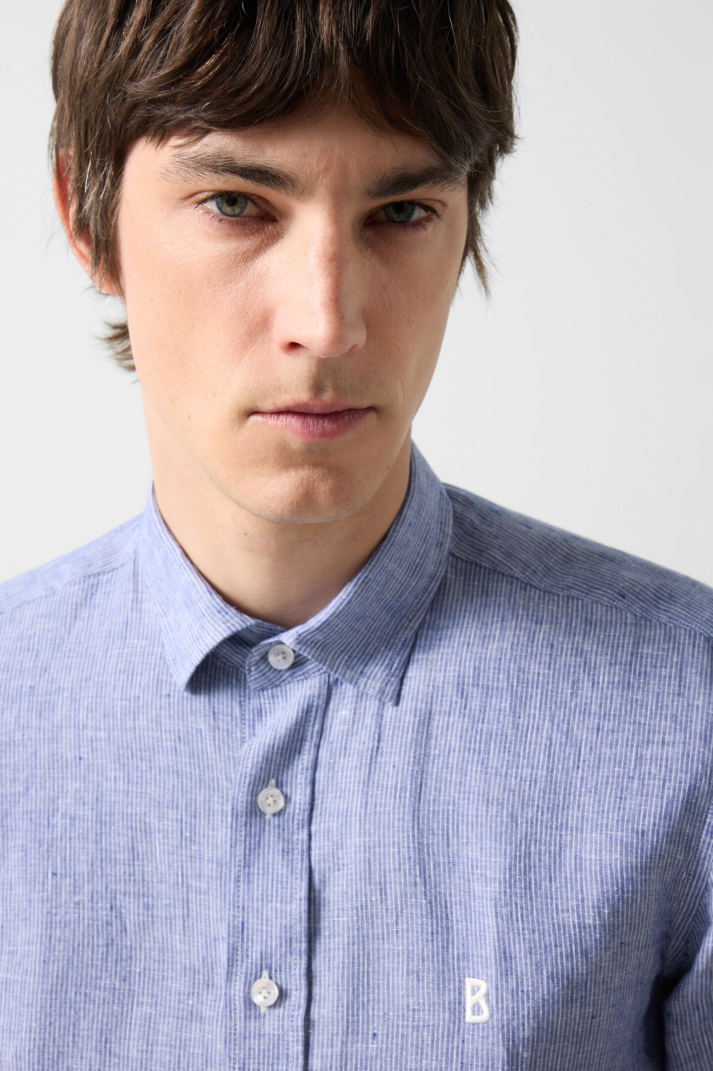 Timi linen shirt Navy blue/white