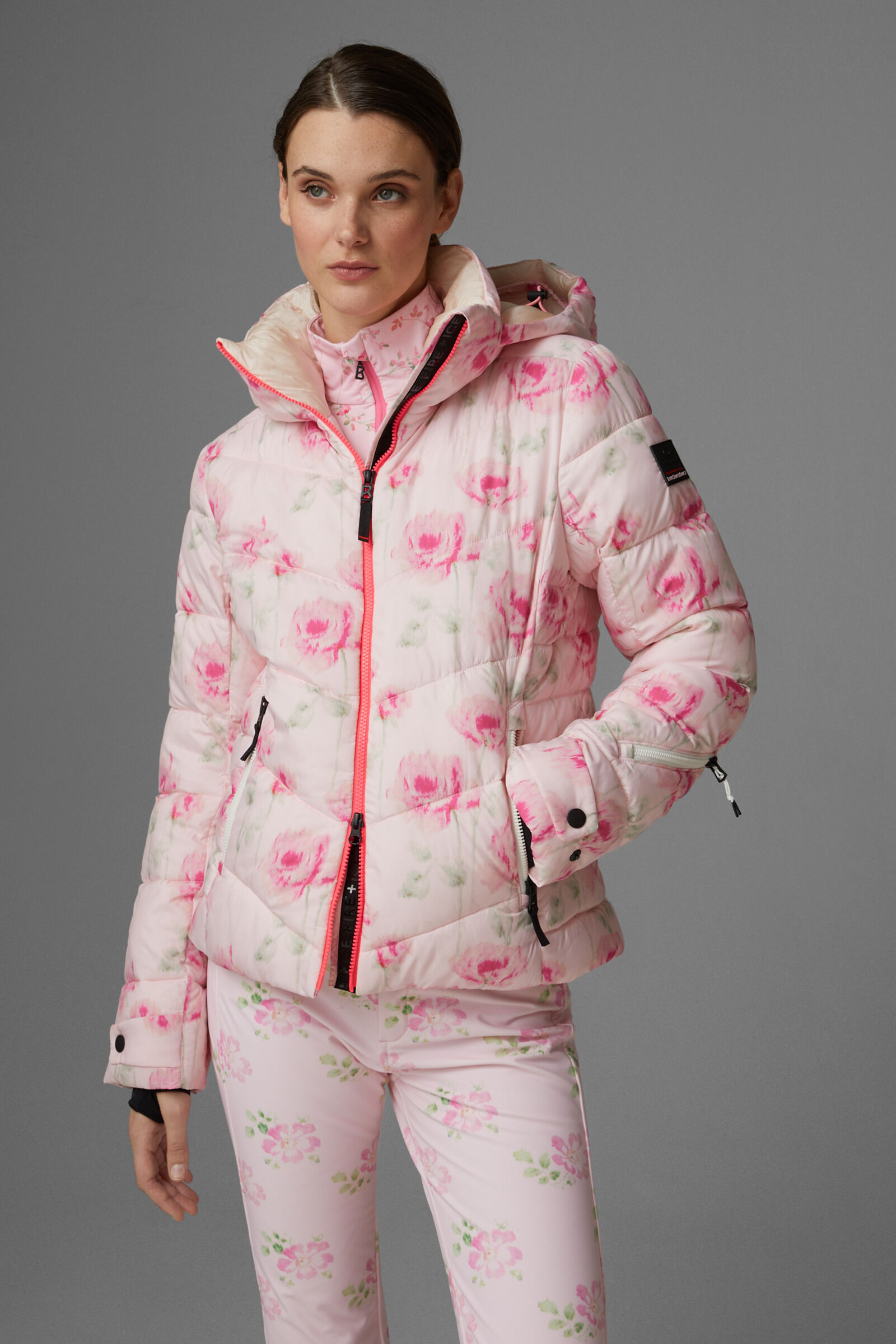Pink and white ski jacket shop