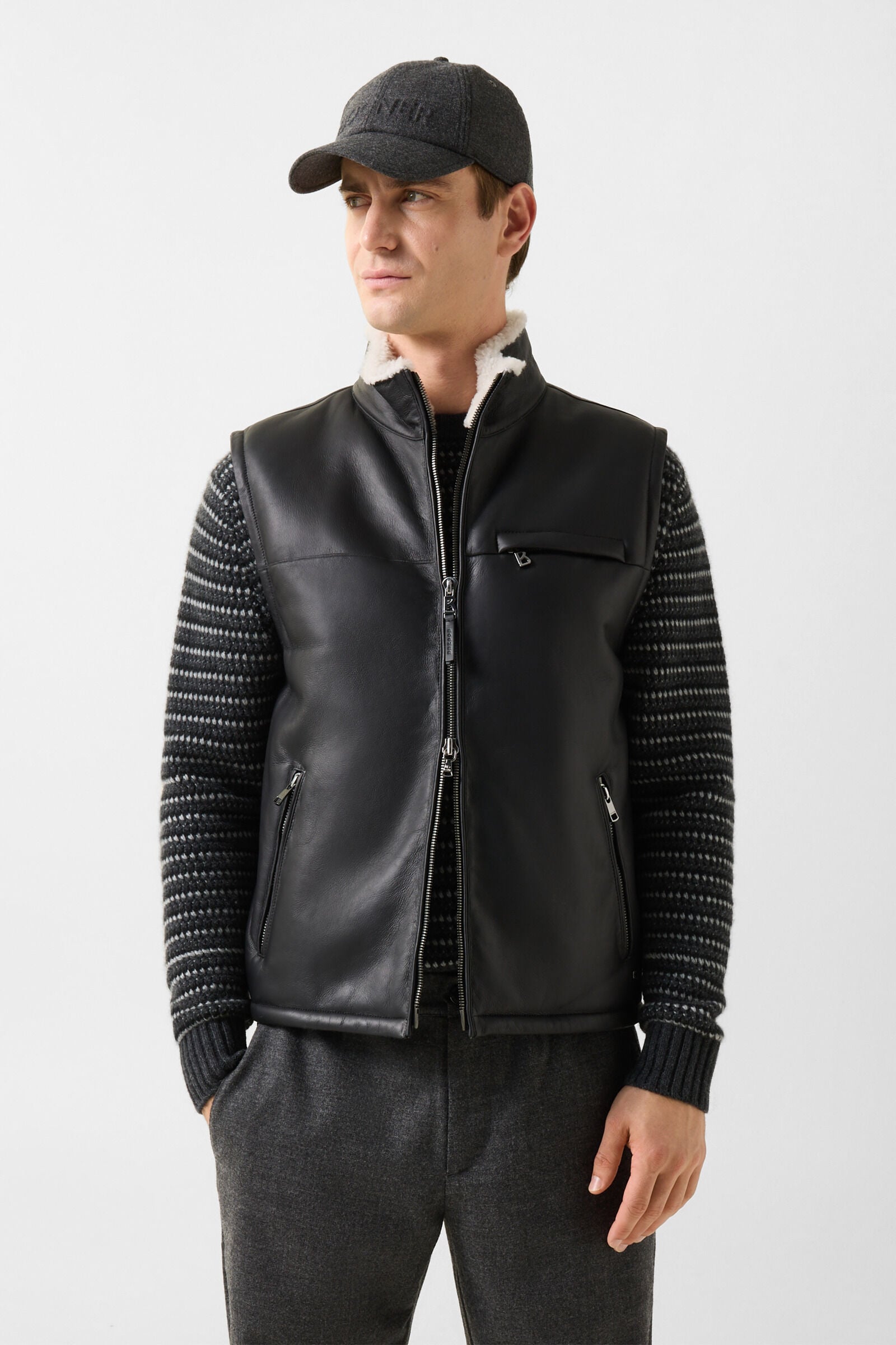 Rosso Lambskin Vest Black