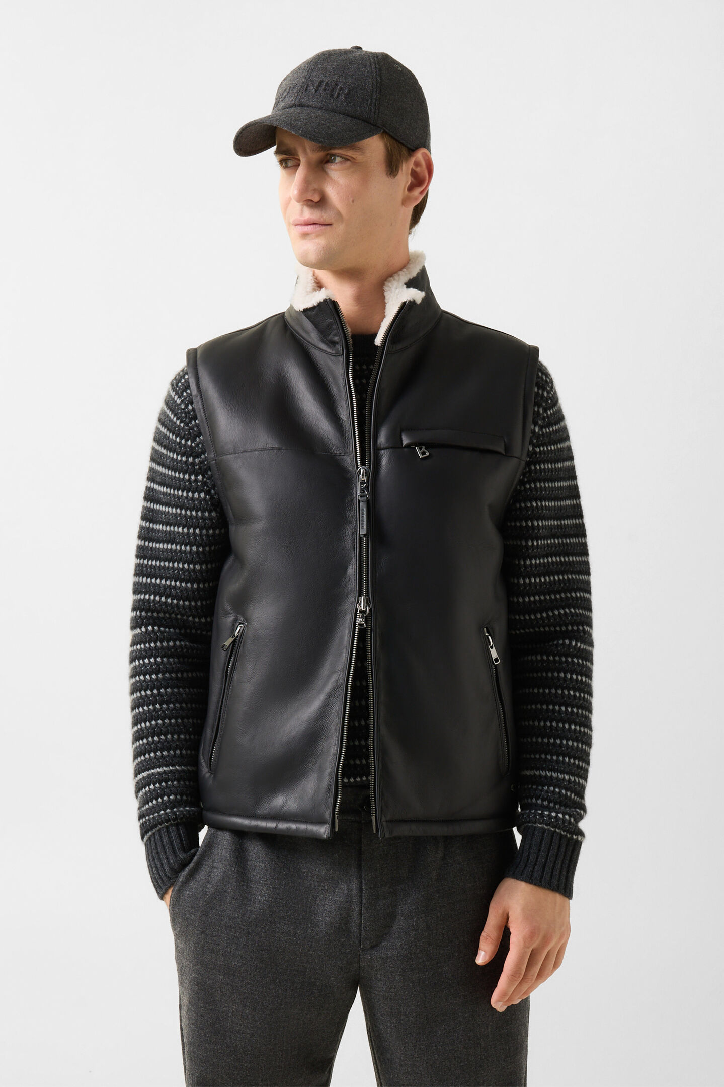 Rosso Lambskin Vest Black