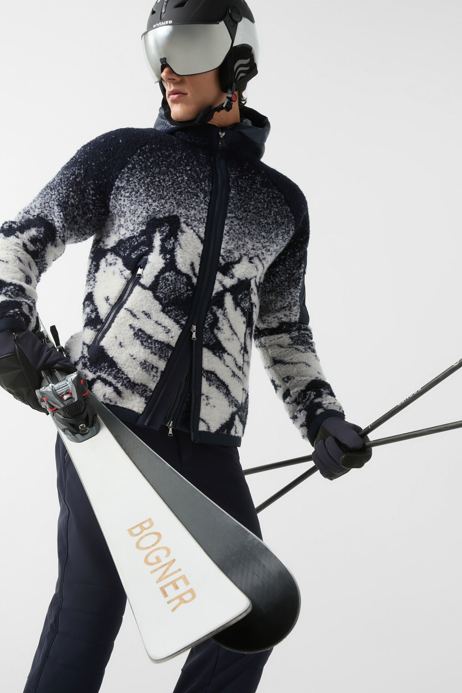 Gregor fleece jacket Navy blue/off-white