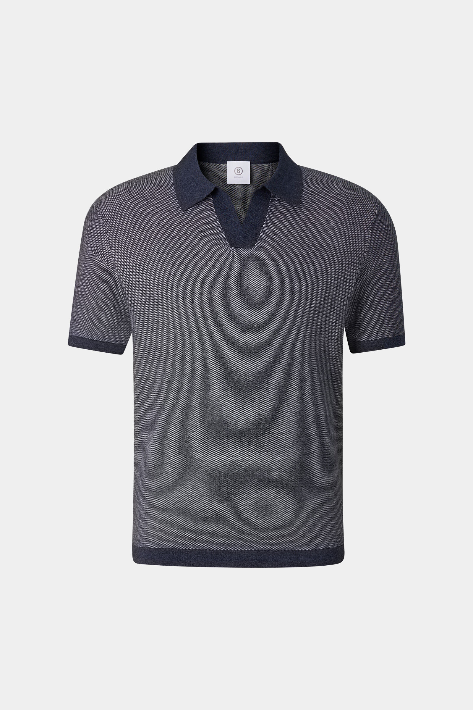 Strick-Polo-Shirt Lyon Navy-Blau